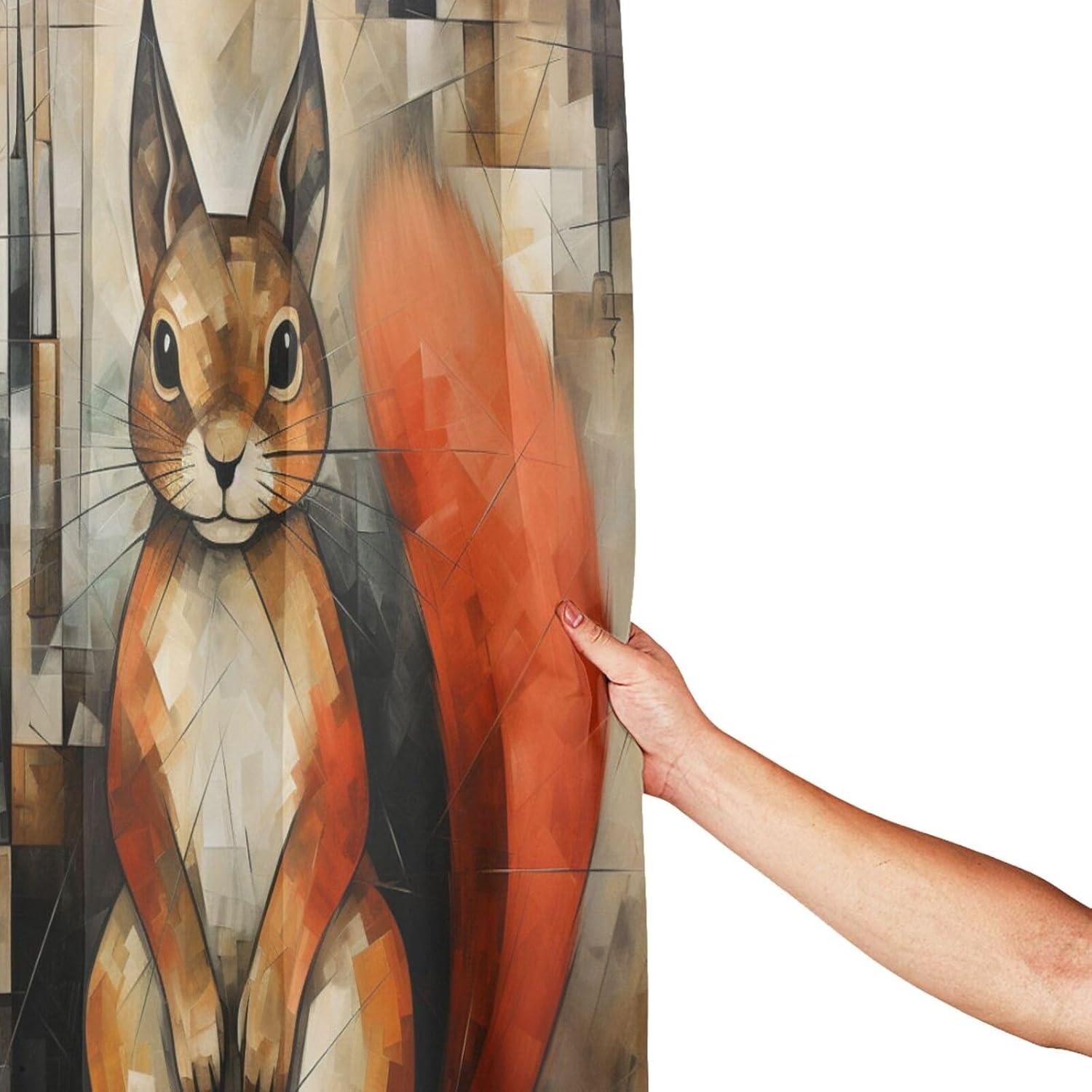 Squirrel Shower Curtain Set with 12 Hooks 72x72in 1
