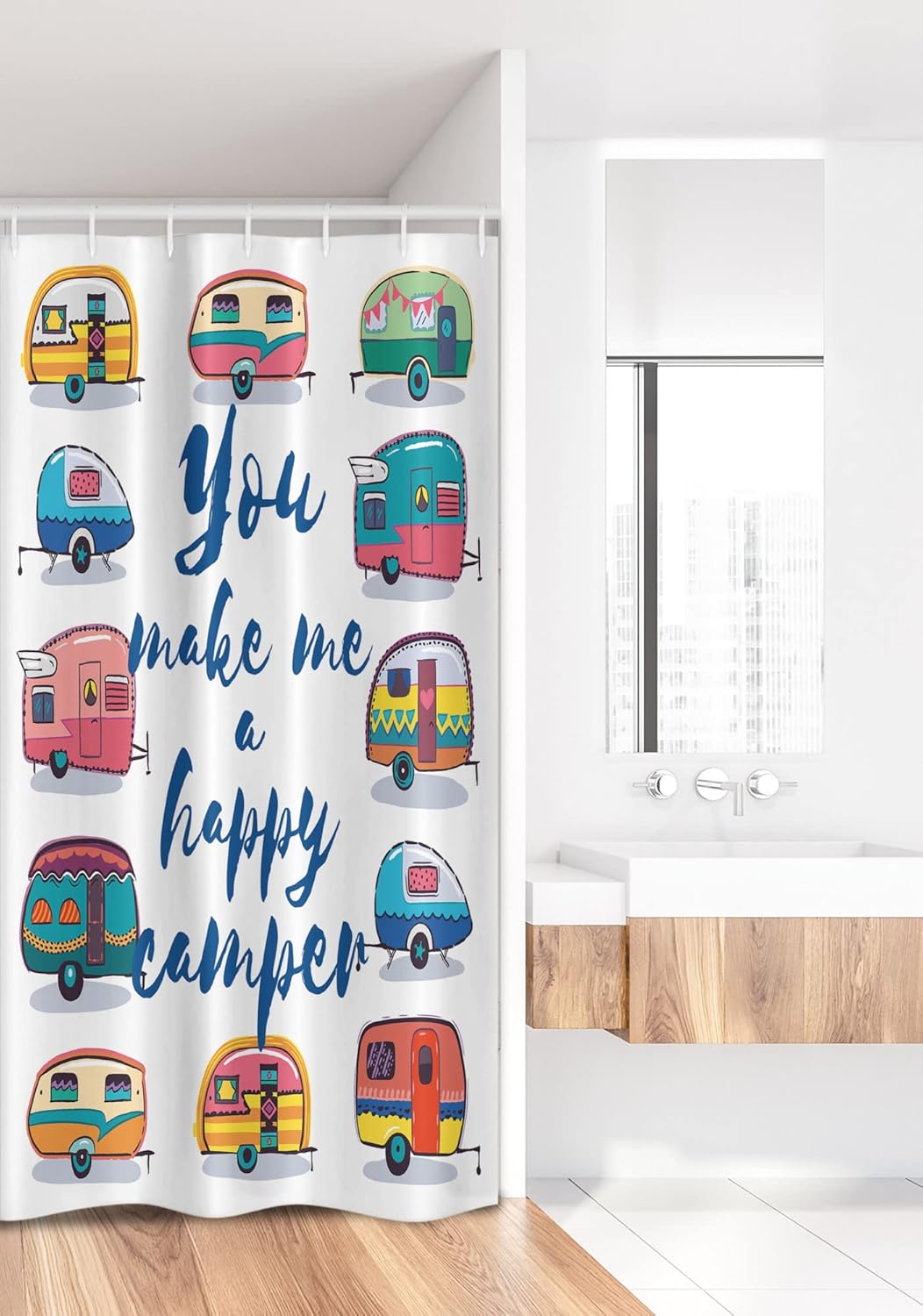 Ambesonne Camper Stall Shower Curtain Set