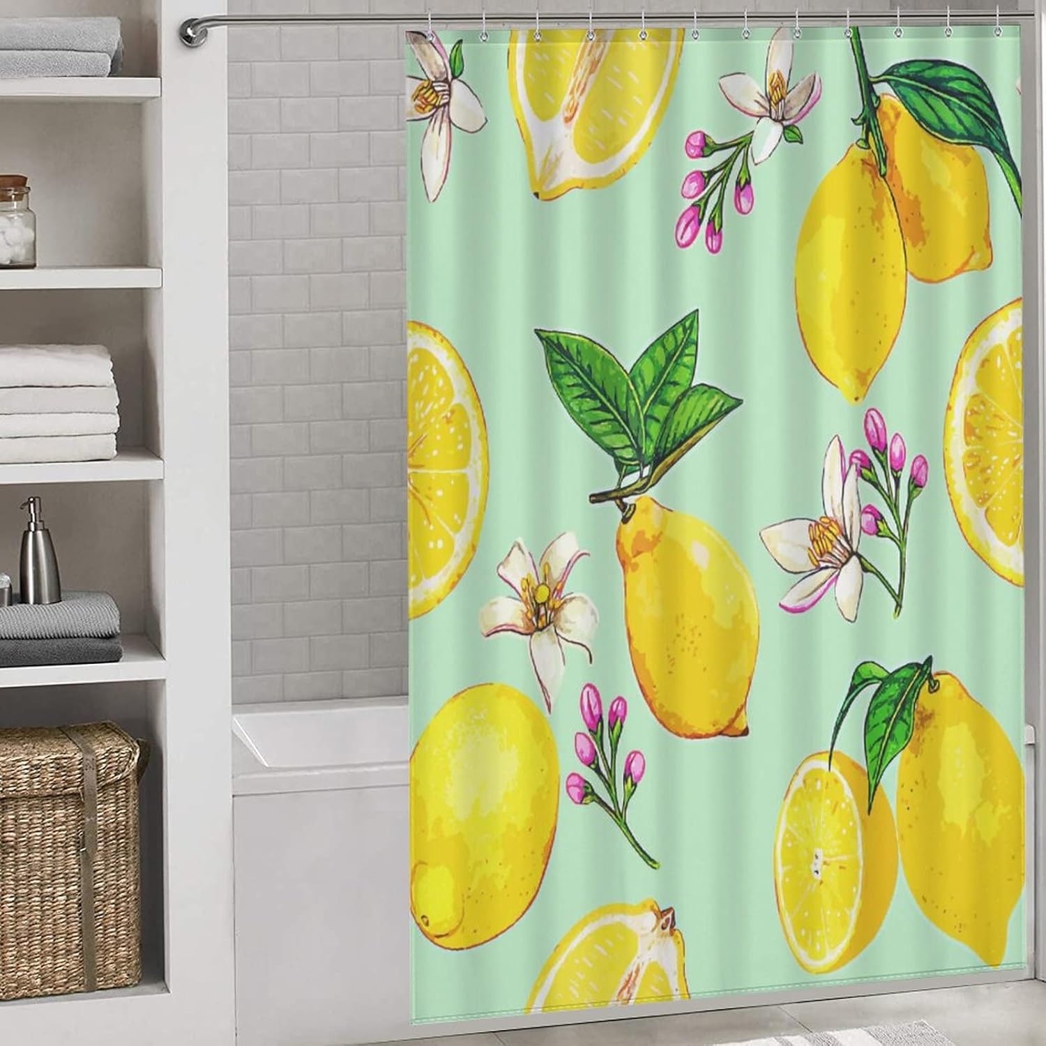 Sweet Natural Food Shower Curtain with 12 Hooks 60x72 Inch