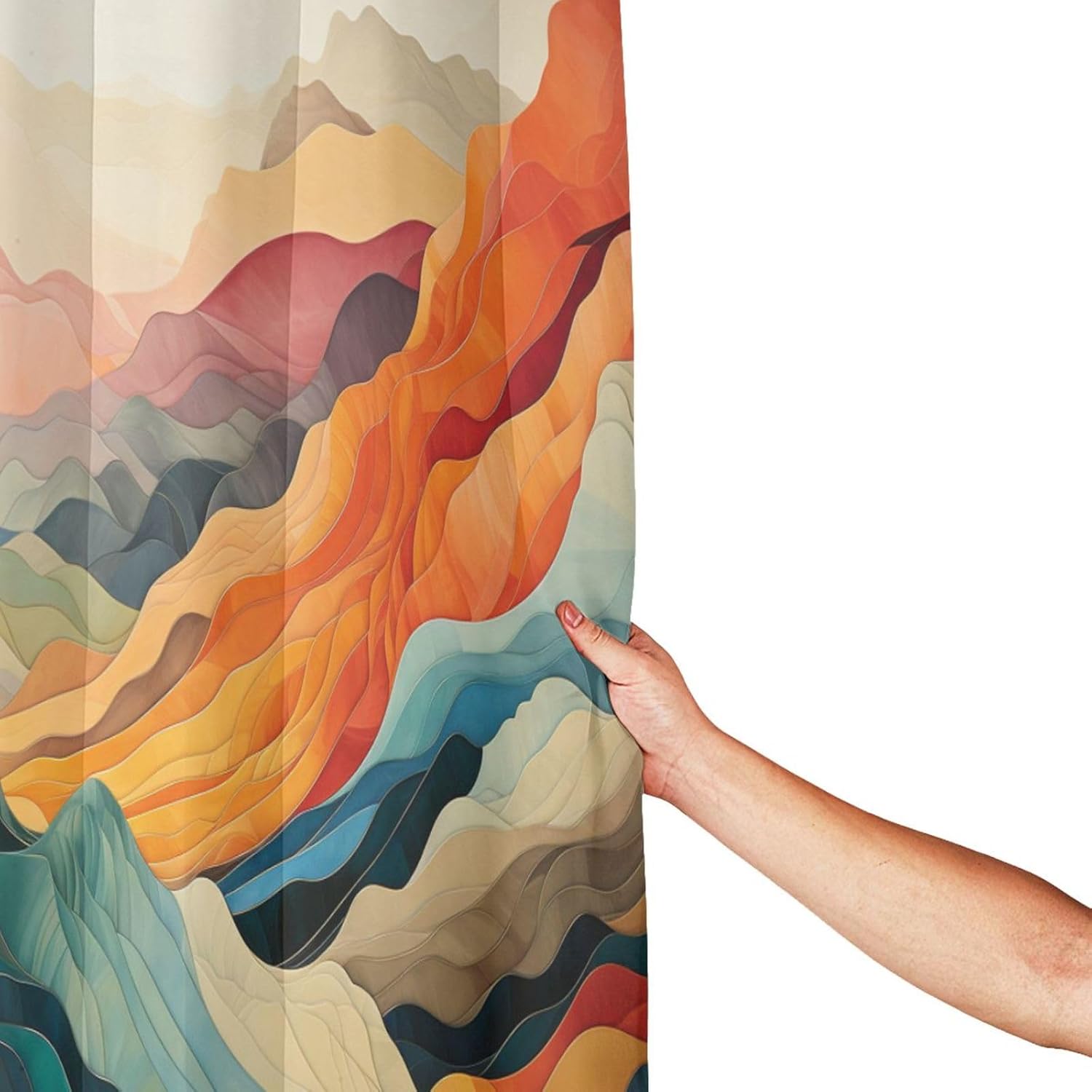 DAOWANGZUO Mountain Shower Curtain Set 72x72in 1