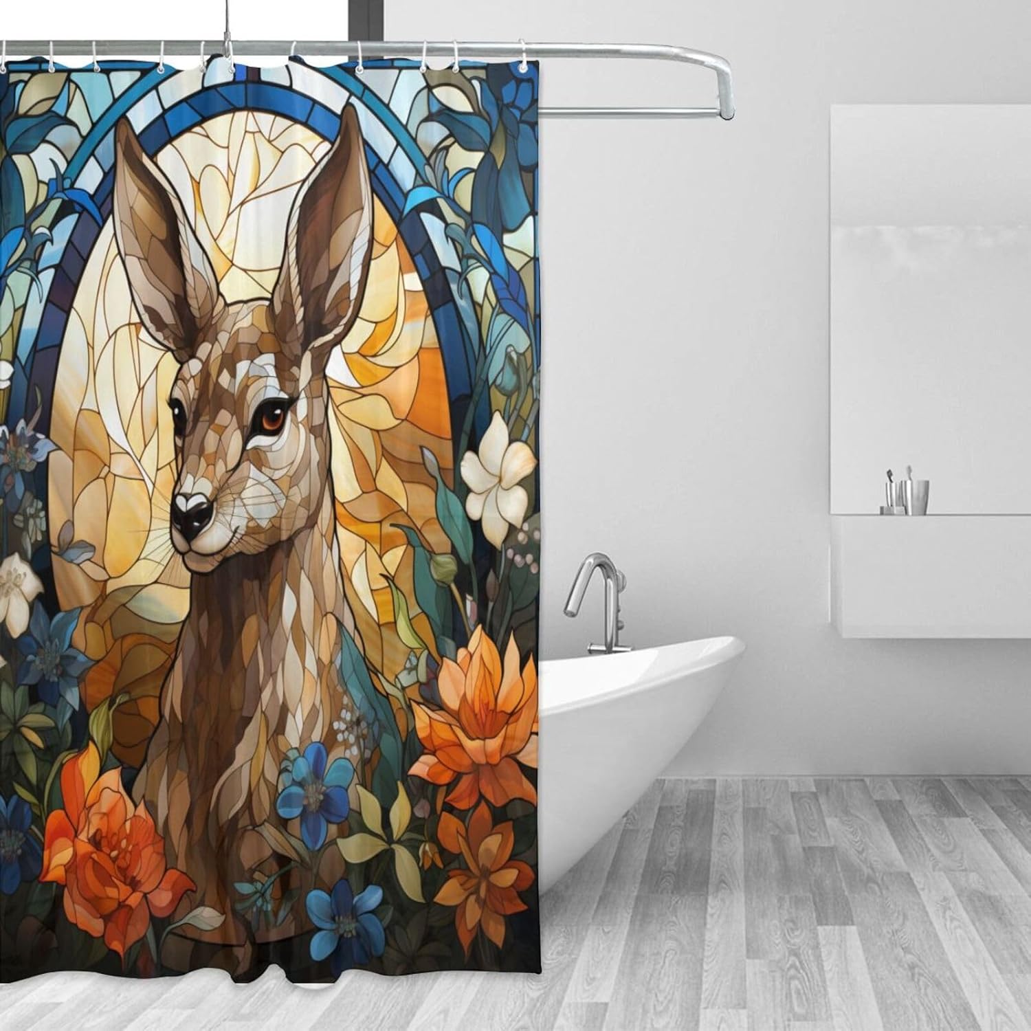 DAOWANGZUO Kangaroo Shower Curtain Set 72x72in