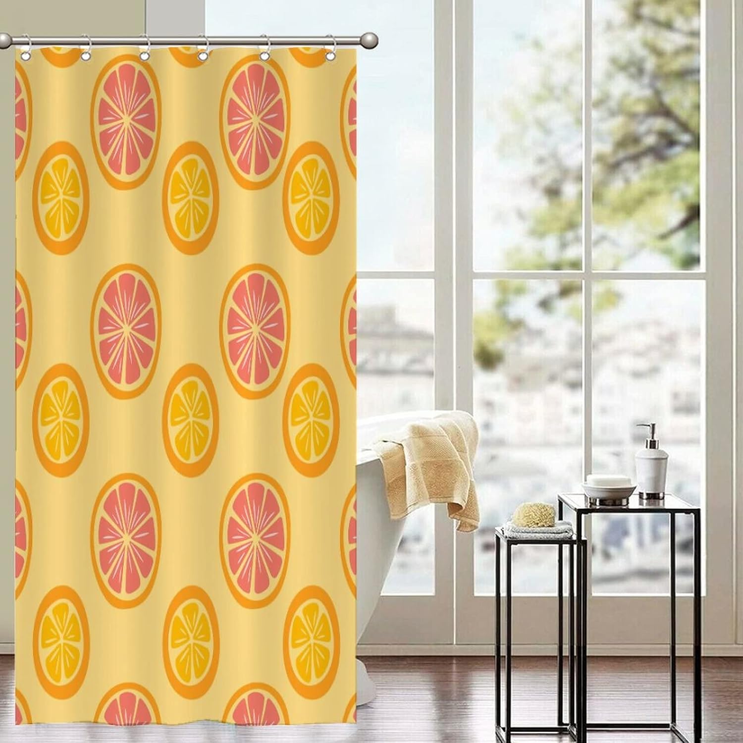 Fresh Fruit Shower Curtain Liner 35x71 Lemon Pattern