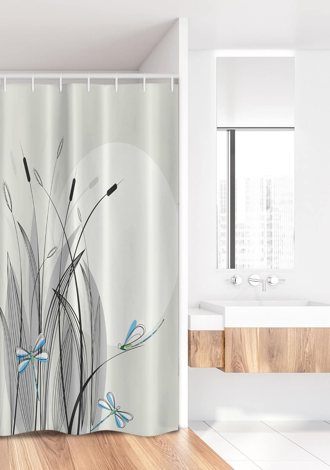 Ambesonne Dragonfly Stall Shower Curtain Set with Hooks