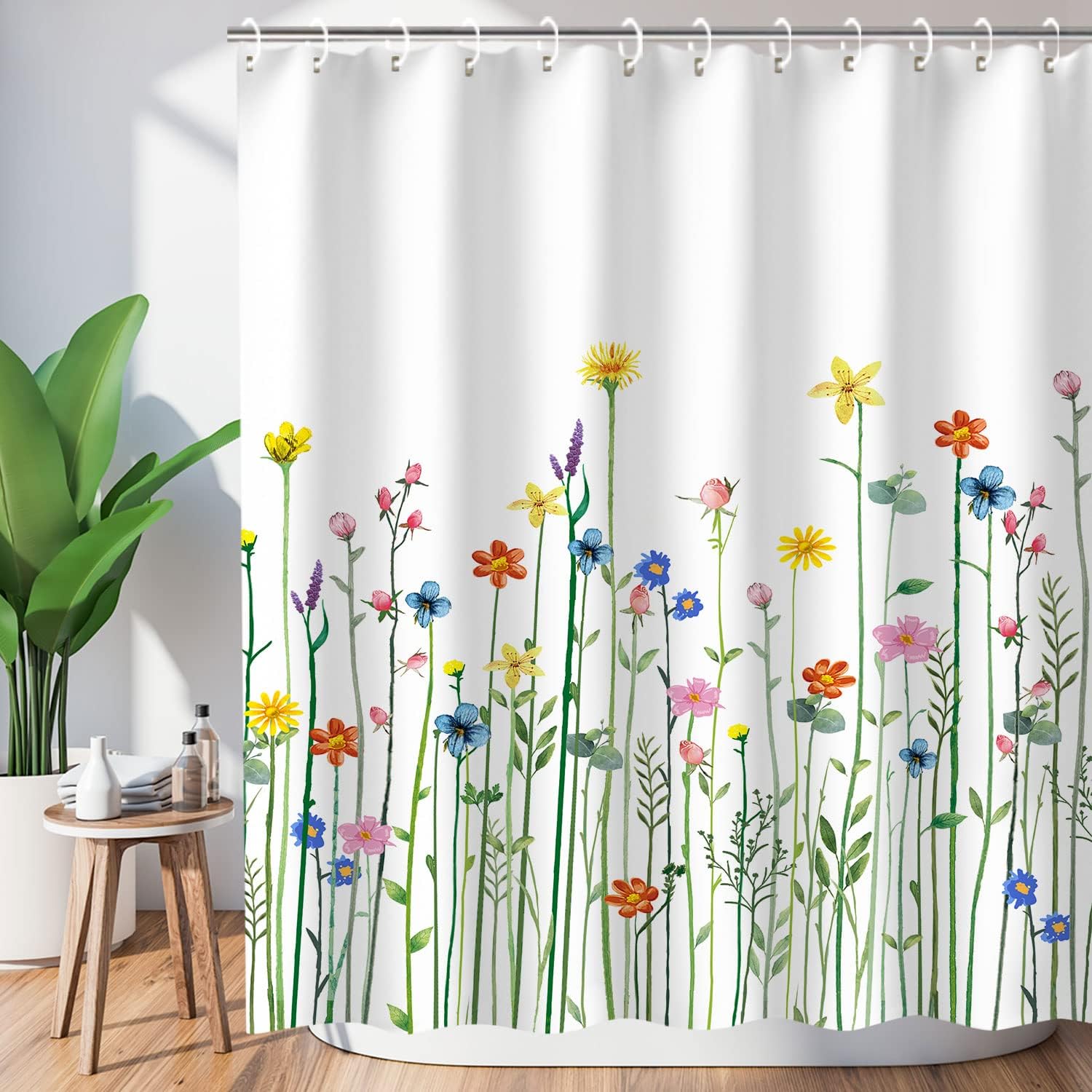 LIVILAN Floral Shower Curtain 72x72 1
