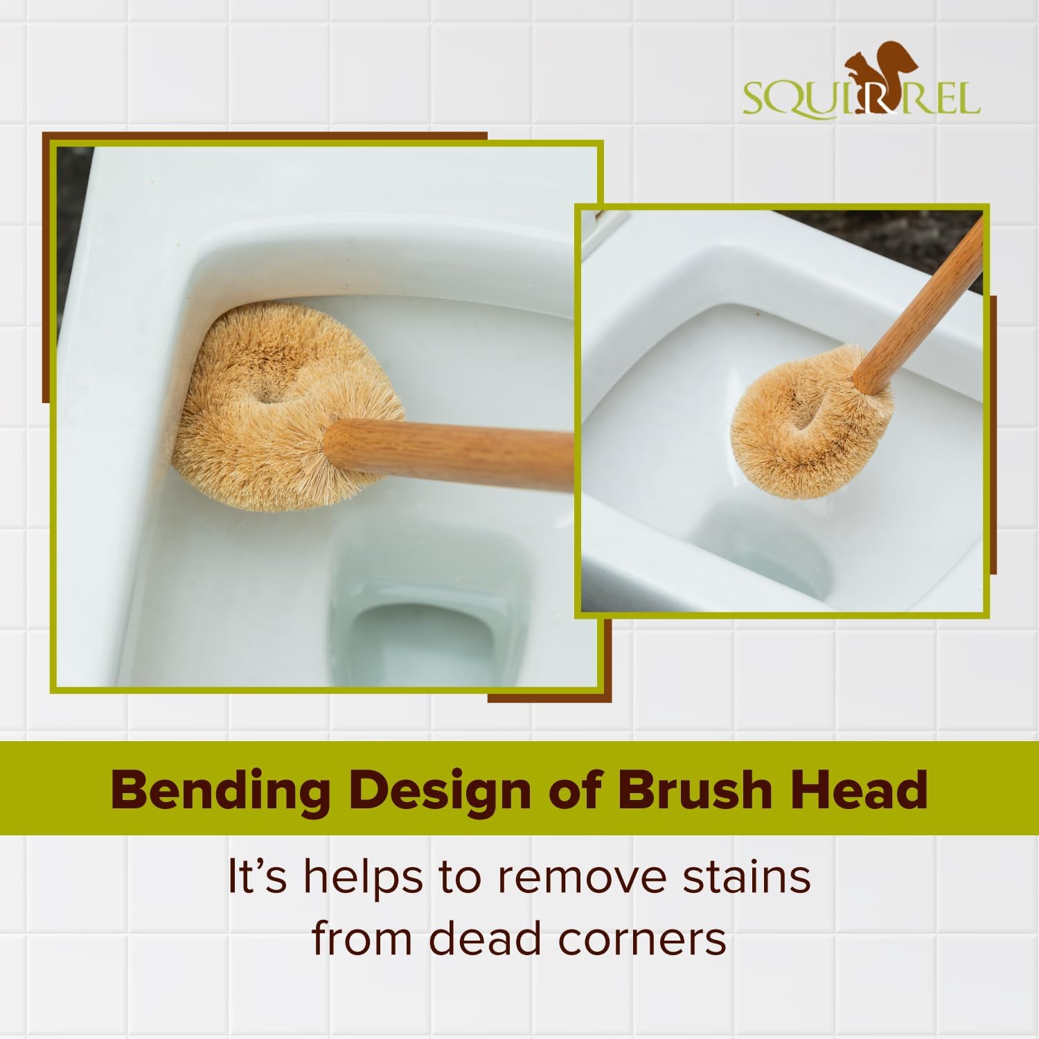 Squirrel Eco-Friendly Toilet Brush with Hanging Hook Pack of 2 1