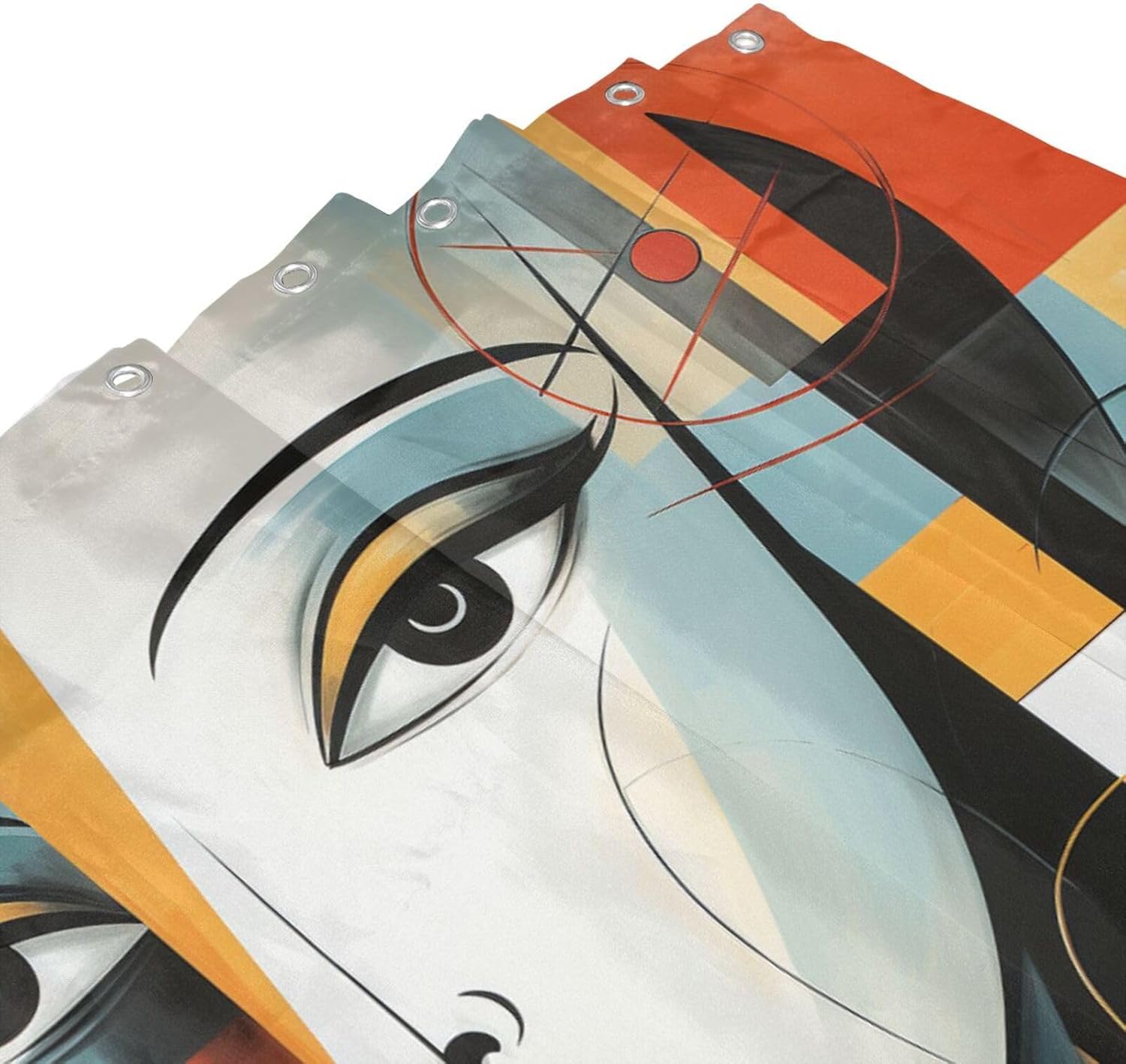 DAOWANGZUO Female Face Shower Curtain Set 72x72in with 12 Hooks