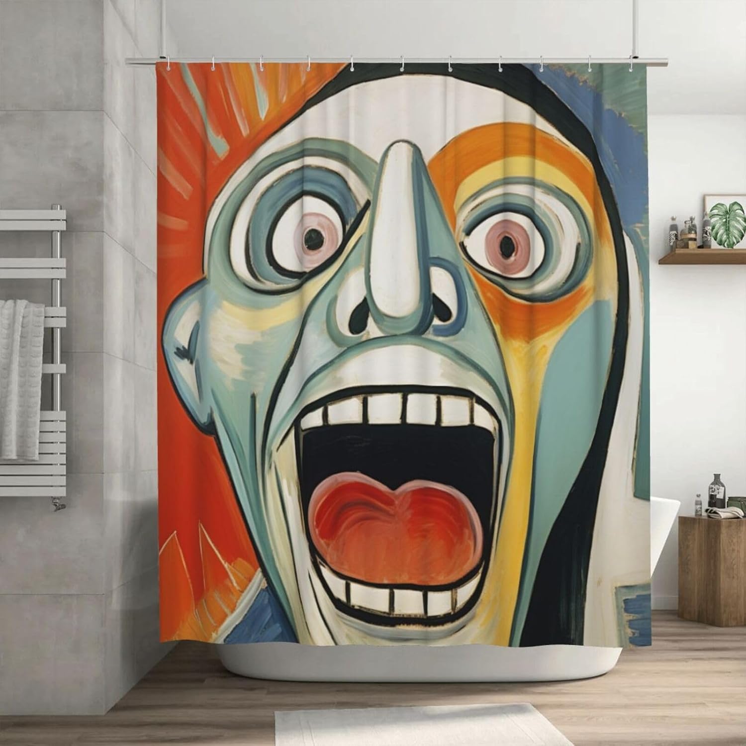 Laughing Boy Shower Curtain Set with 12 Hooks 72x72in