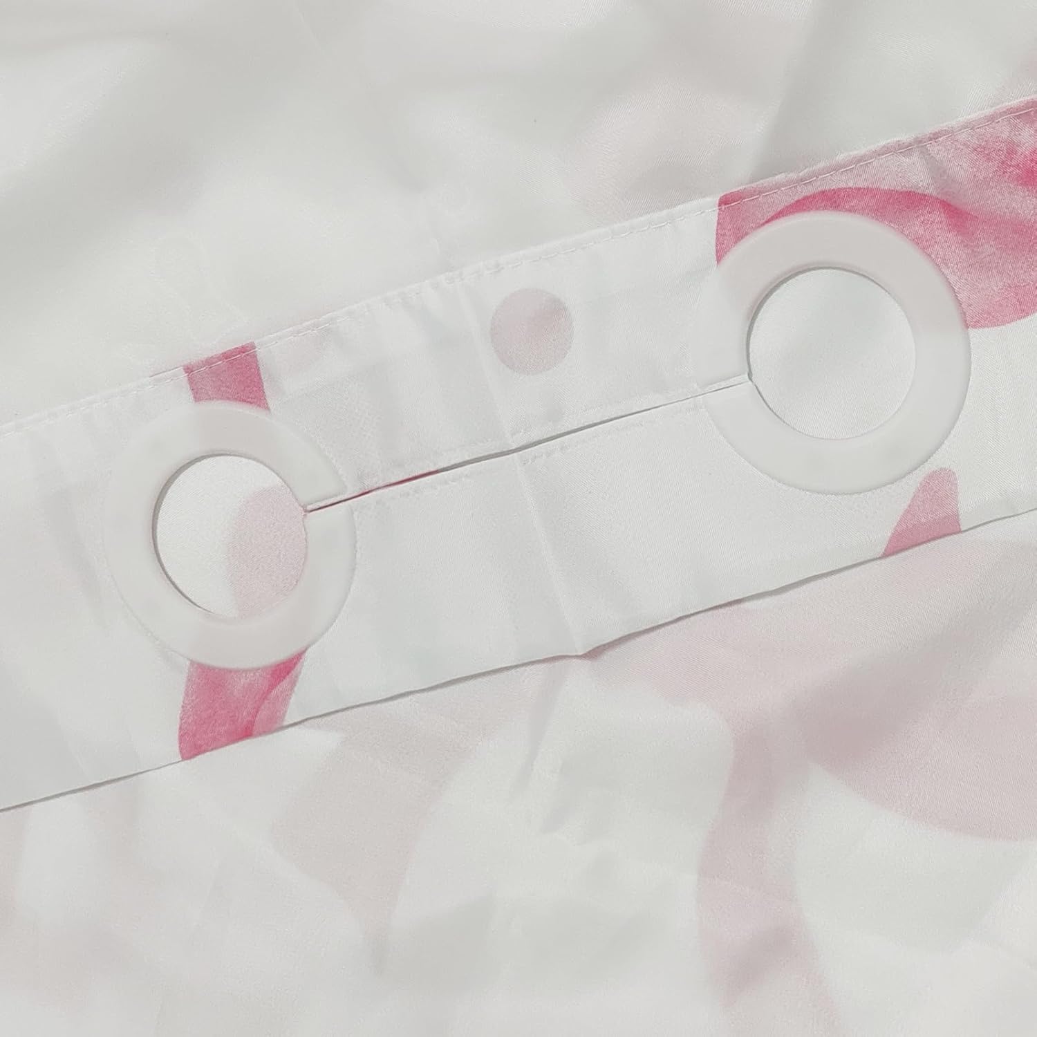 No Hook Pink Bow Shower Curtain with Liner Set