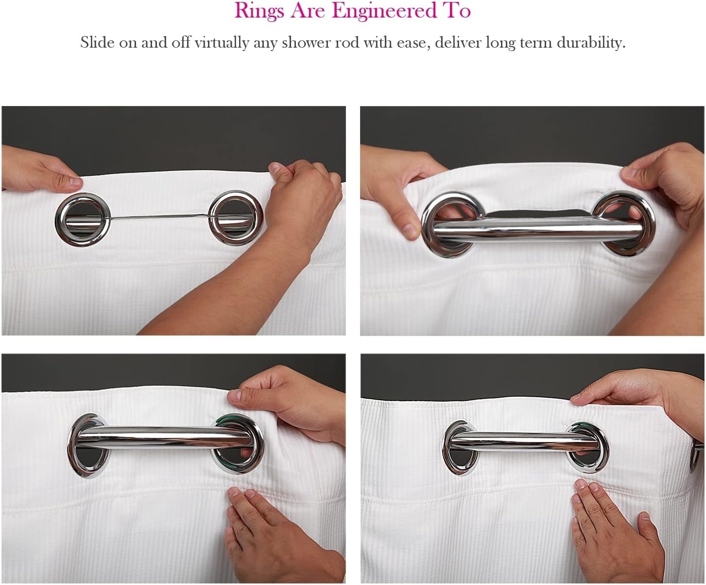 Fabritones Hook Free Shower Curtain Set 71x74 Inch