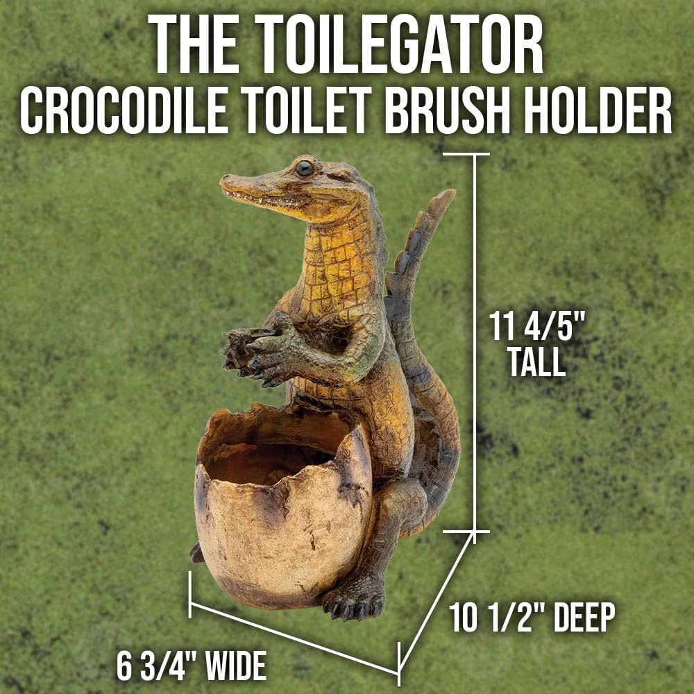 Crocodile Toilet Brush Holder with Brush Fun Bathroom Decor