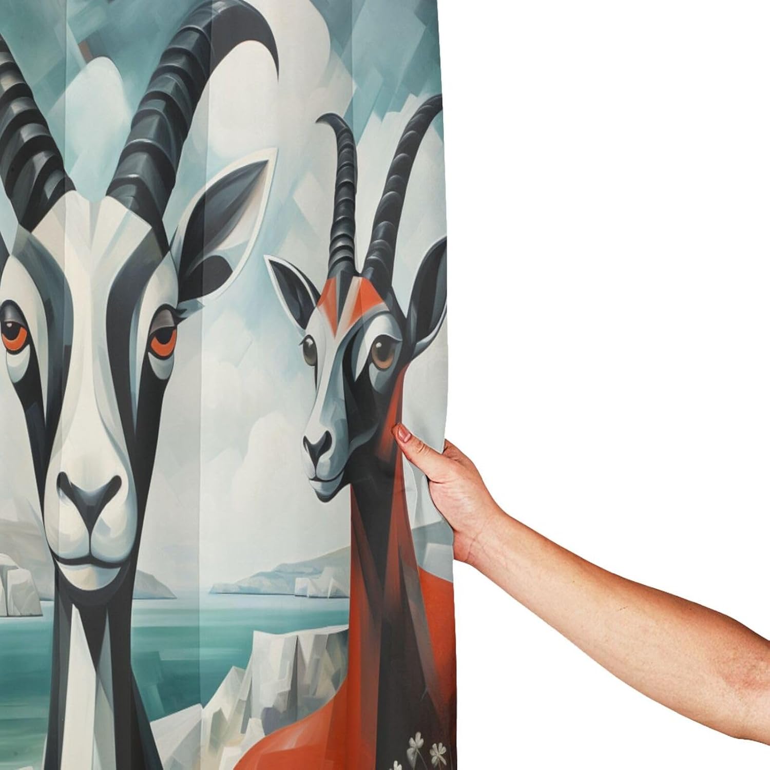 DAOWANGZUO Sheep Shower Curtain Set 1