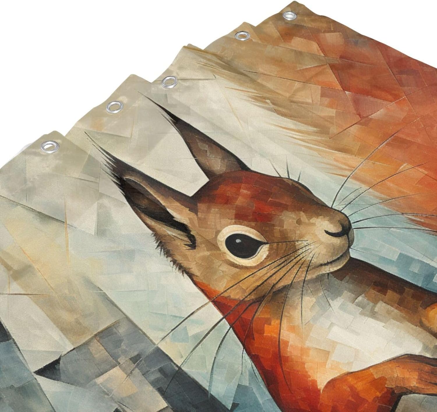 DAOWANGZUO Squirrel Shower Curtain Set 72x72in 1