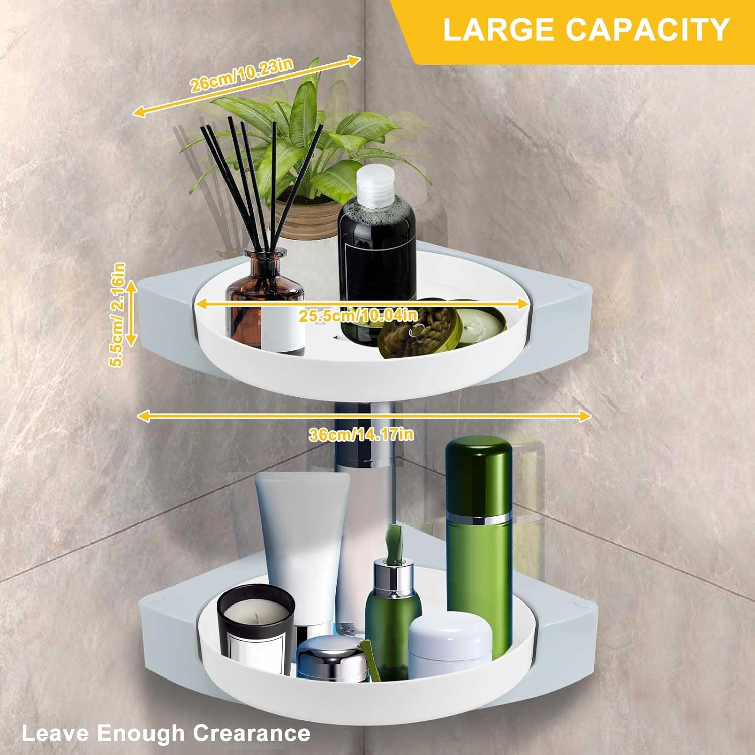 Qivine 360 Rotating Corner Shower Shelf