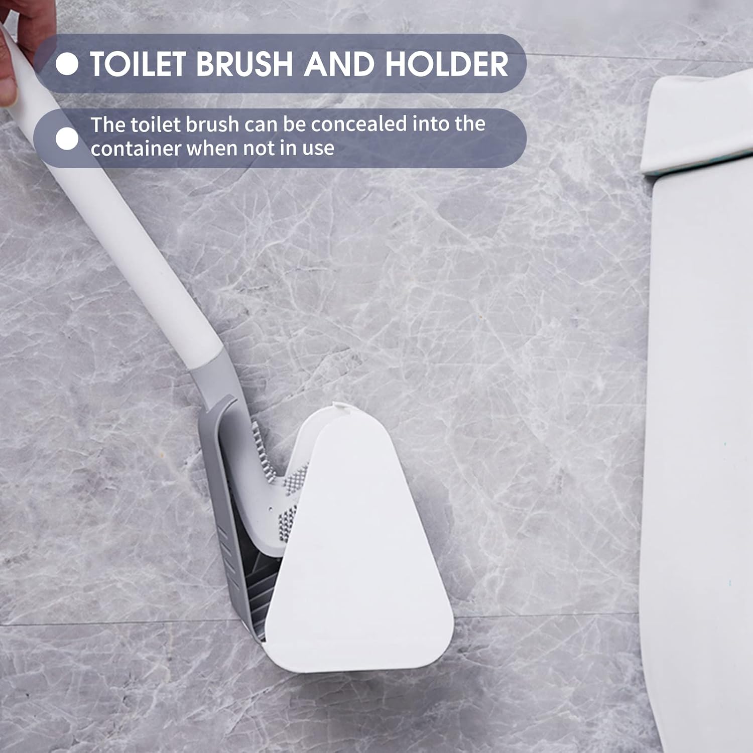 Mewmewcat Toilet Brush with Wall-Mounted Holder
