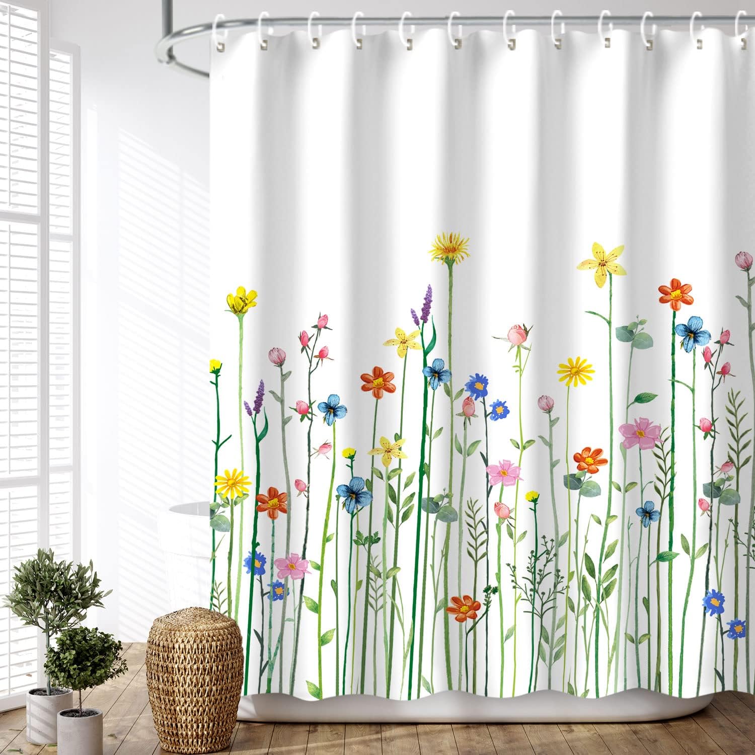 LIVILAN Floral Shower Curtain 72x72 1