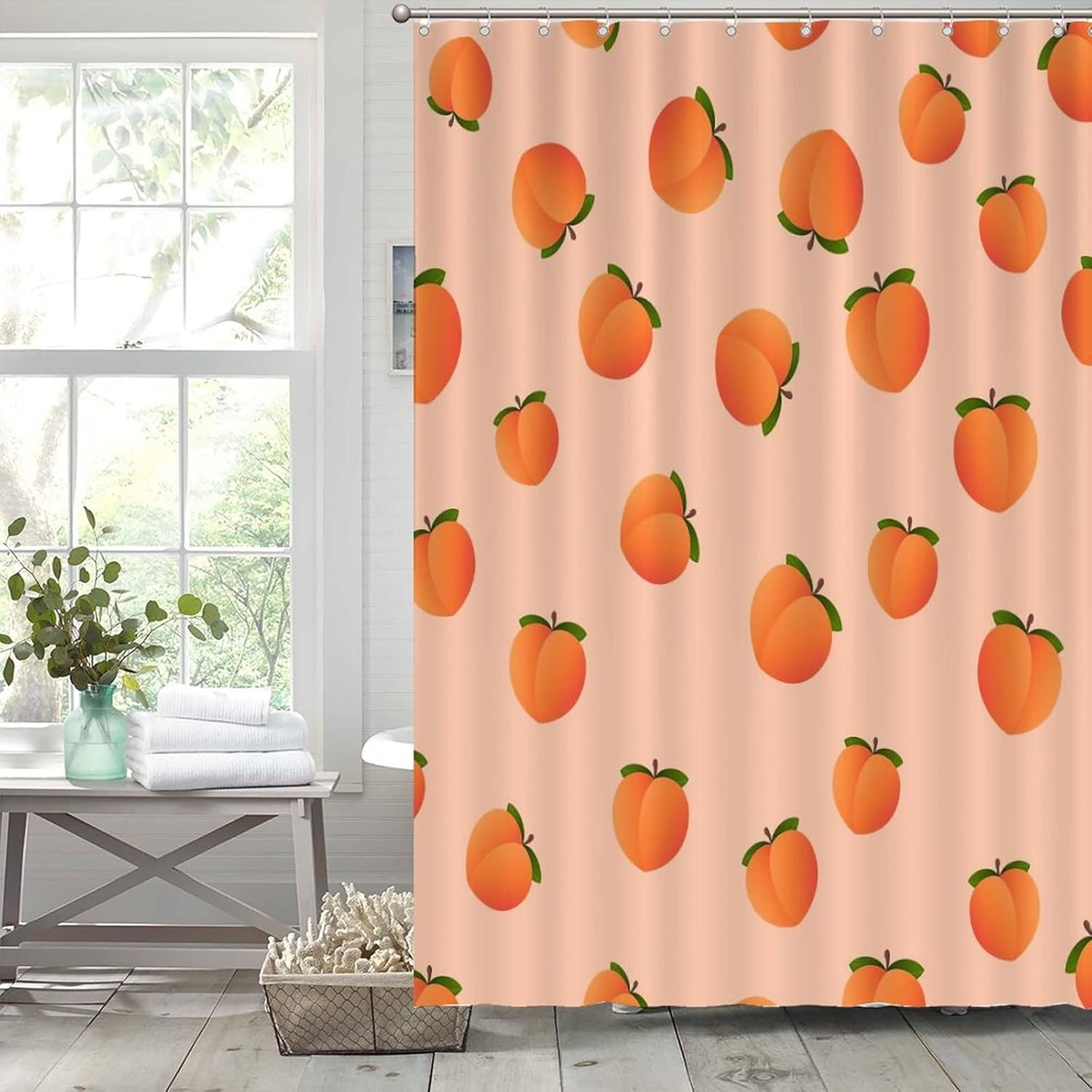 Funny Fruit Shower Curtain Liner Set with Hooks 1