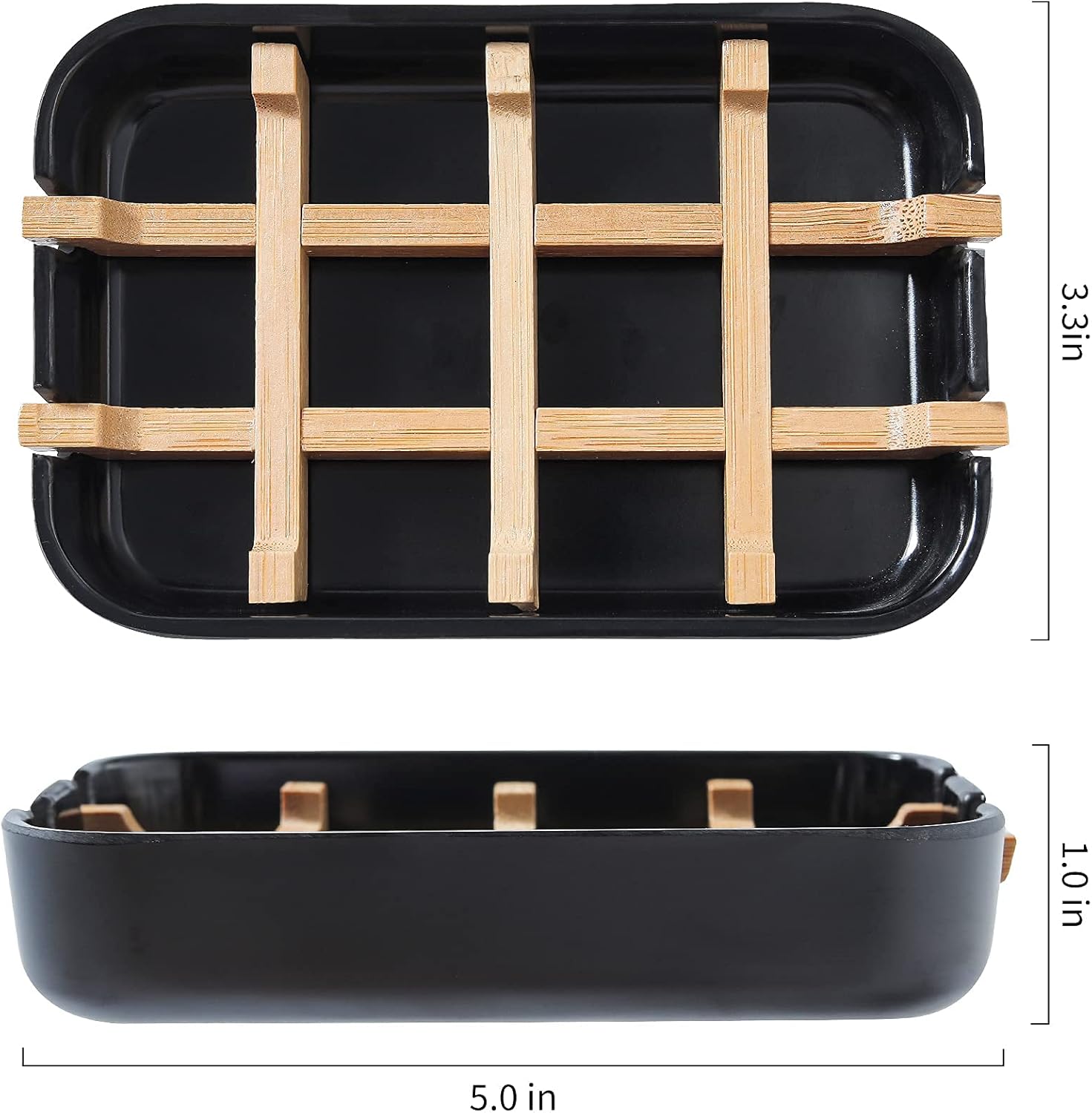 Leadiy Bamboo Soap Dish 100 Recycled Eco-Friendly Bathroom Holder