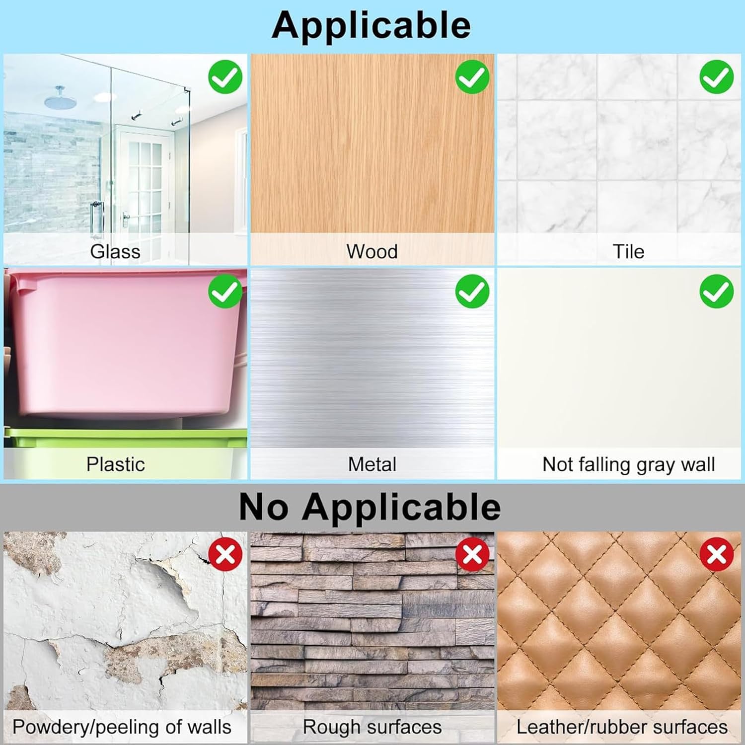 Tatibana 15 Pack Clear Adhesive Hooks for Shower Racks