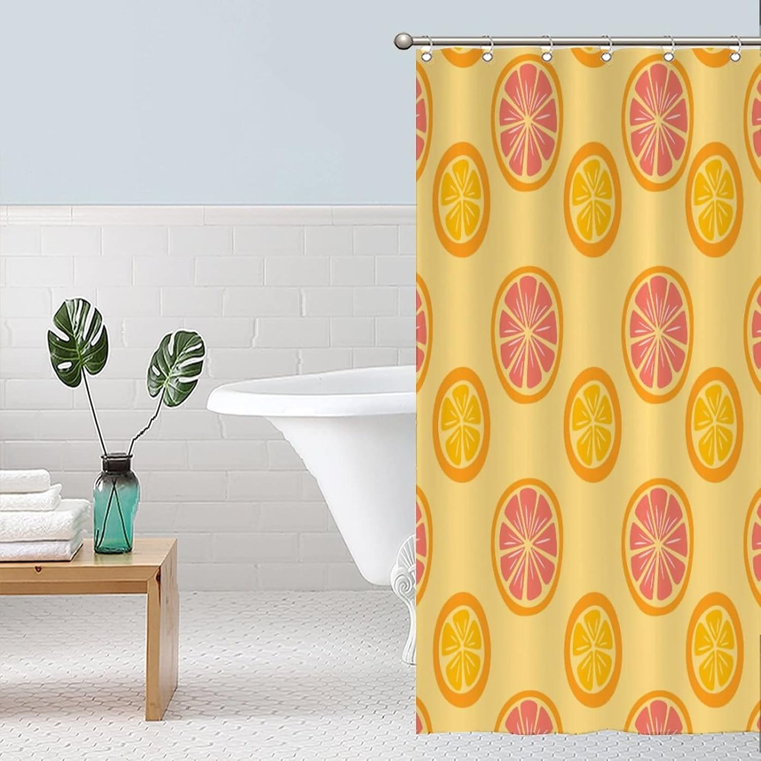 Fresh Fruit Shower Curtain Liner 35x71 Lemon Pattern