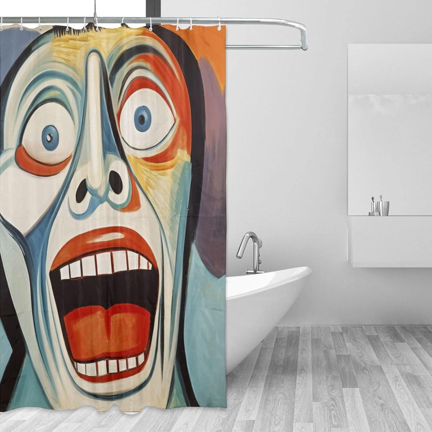 Laughing Boy Shower Curtain Set with 12 Hooks 72x72in 1