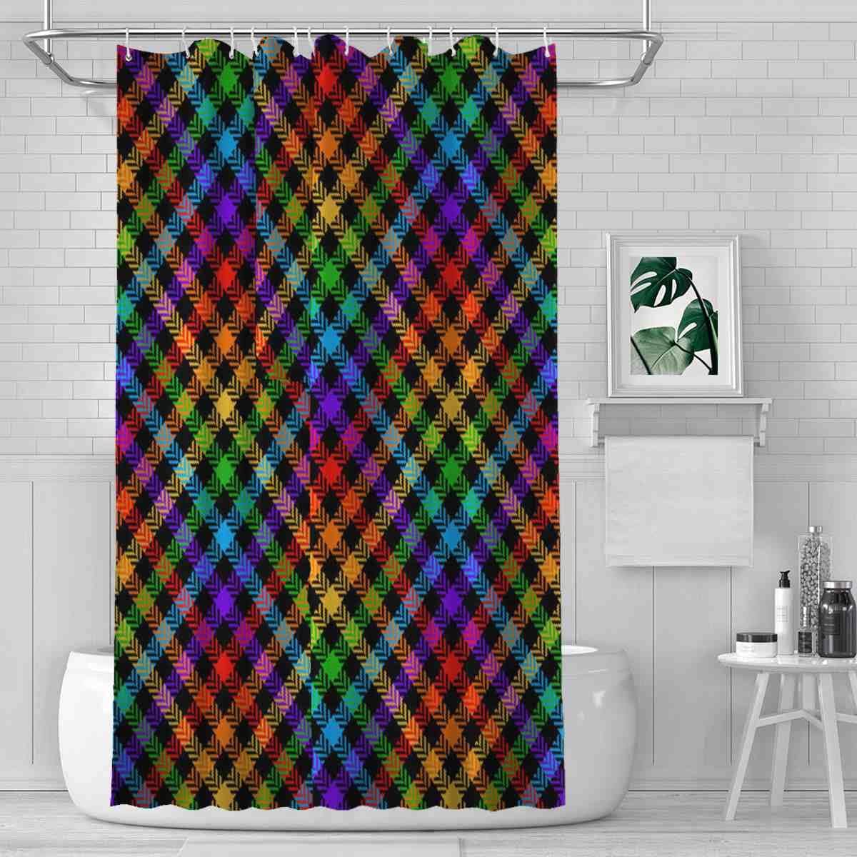 VISALUNA Shower Curtain Set with 12 Hooks 72x72in