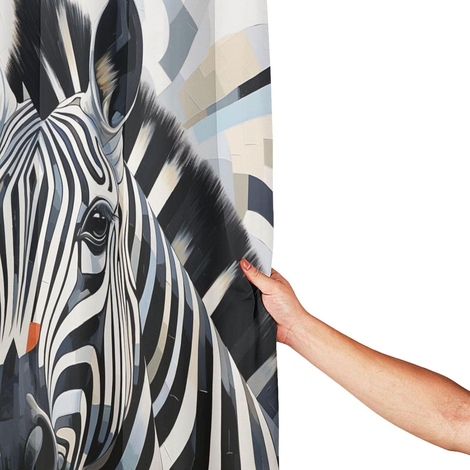DAOWANGZUO Zebra Shower Curtain Set 72x72in