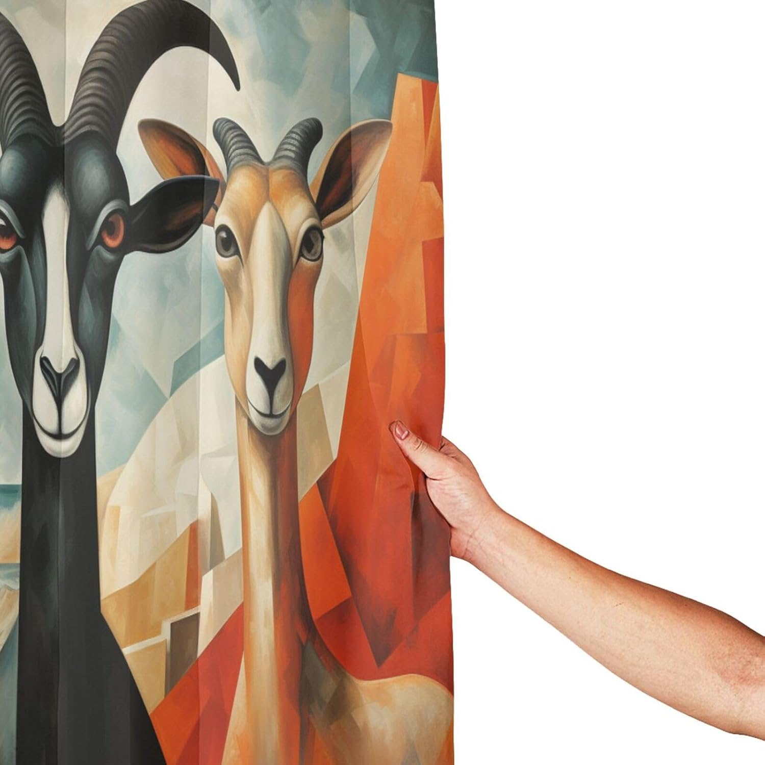 DAOWANGZUO Sheep Shower Curtain Set 72x72in 1