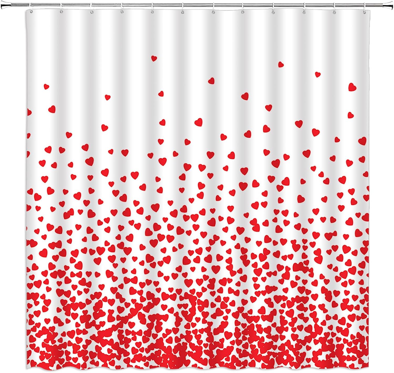 Happy Valentines Day Shower Curtain Set with Hooks