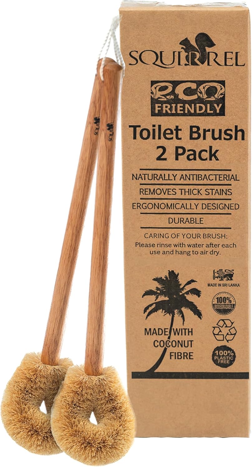 Squirrel Eco-Friendly Toilet Brush with Hanging Hook Pack of 2 1