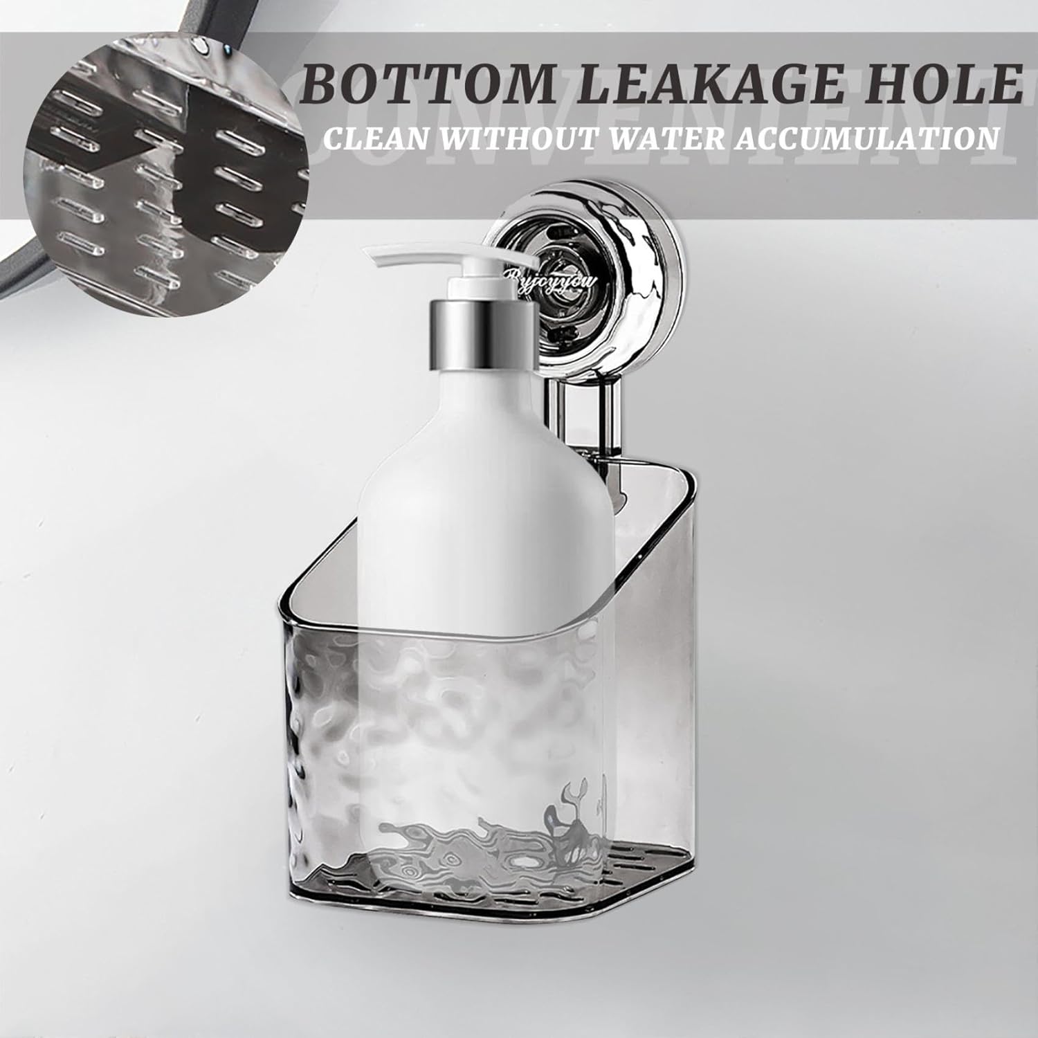 No-Drill Clear Wall Caddy with Suction Cups 1