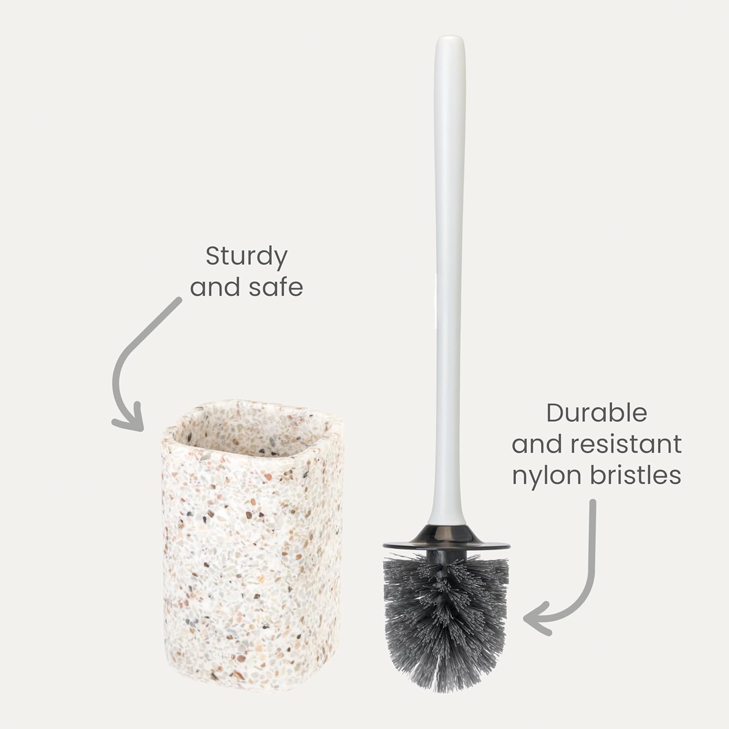 Vigar Zense Toilet Brush with Holder Set
