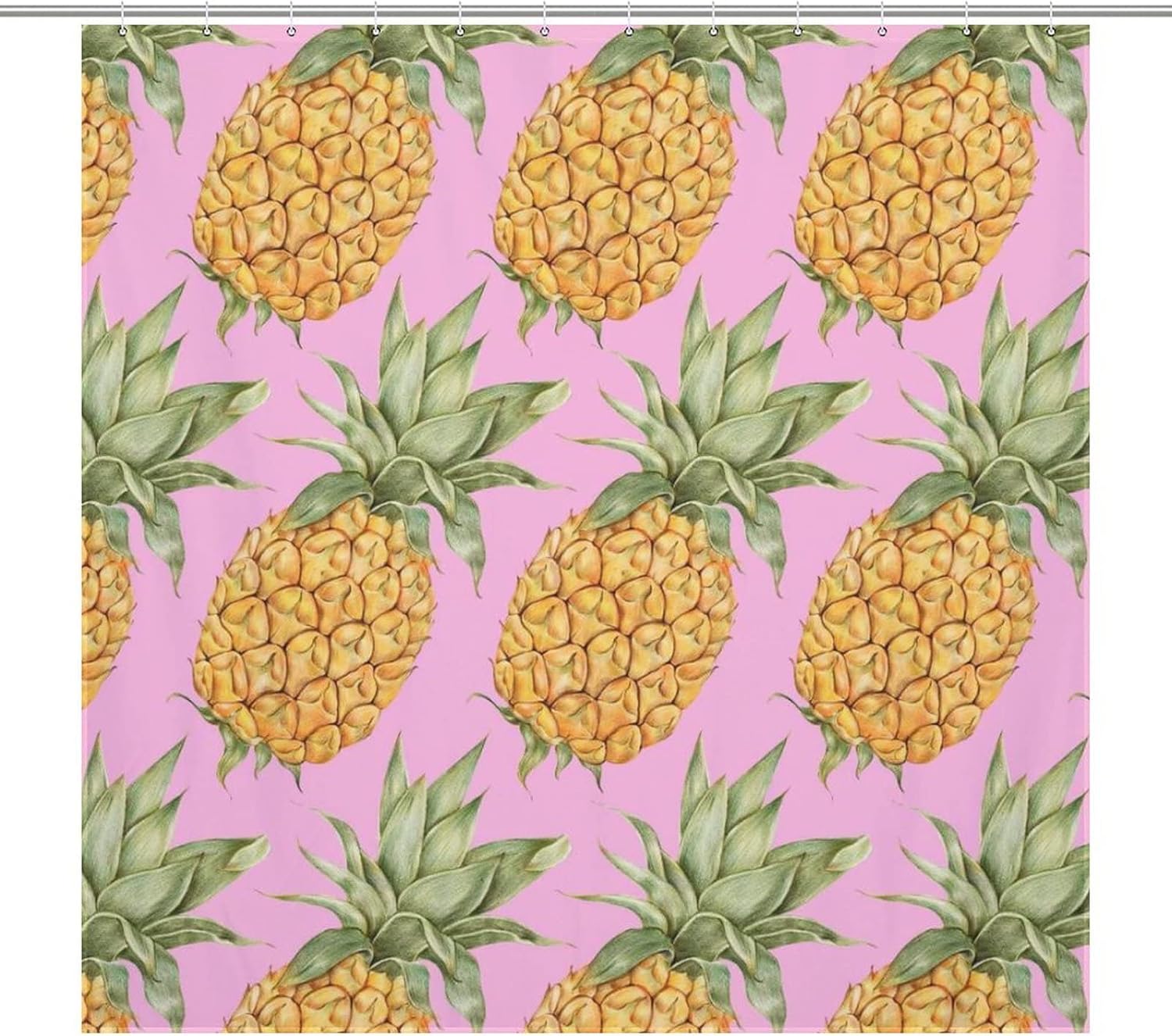 Fruit Pineapple Pattern Shower Curtain 72x72in
