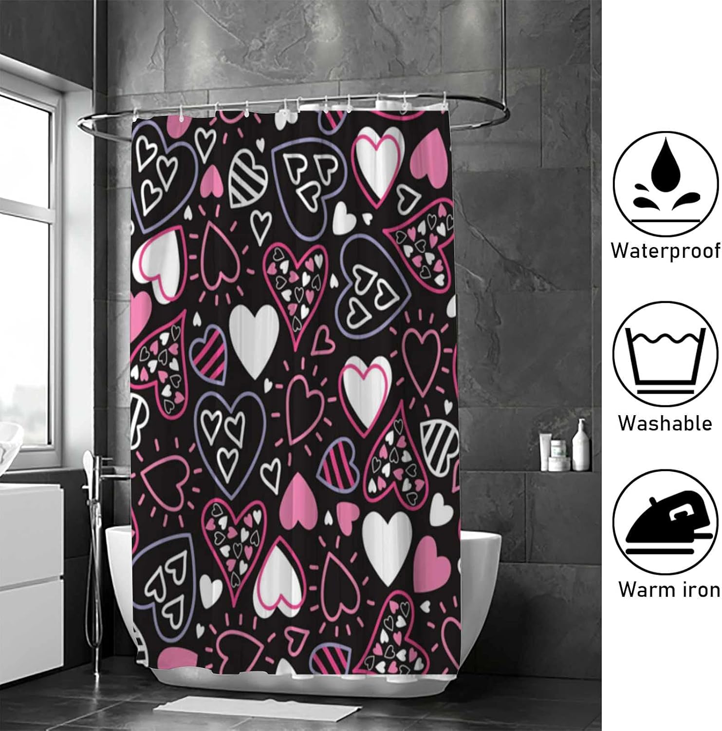 CHIGUA Waterproof Shower Curtain Set with Hooks