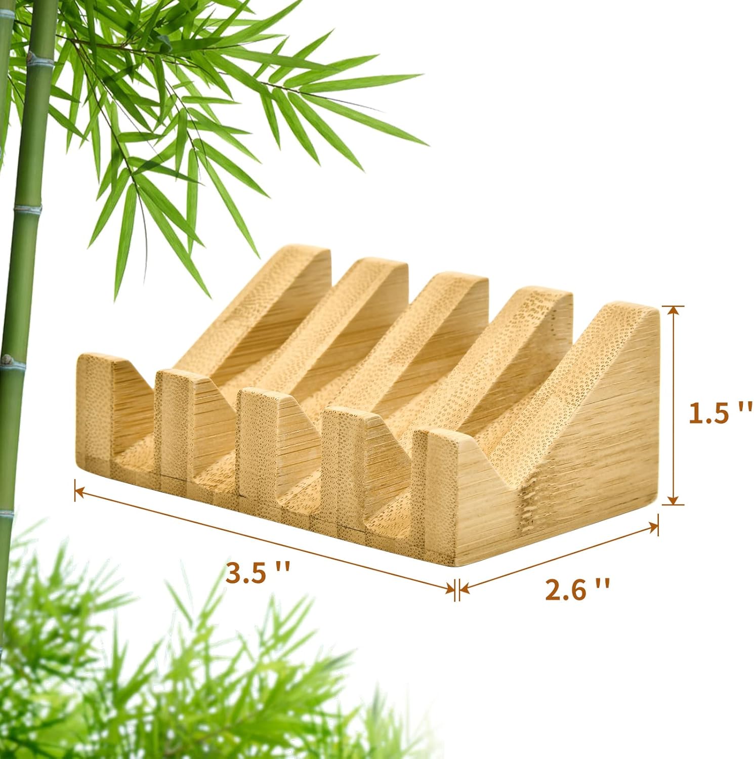 SUBEKYU Bamboo Soap Dish with Slope Drainage