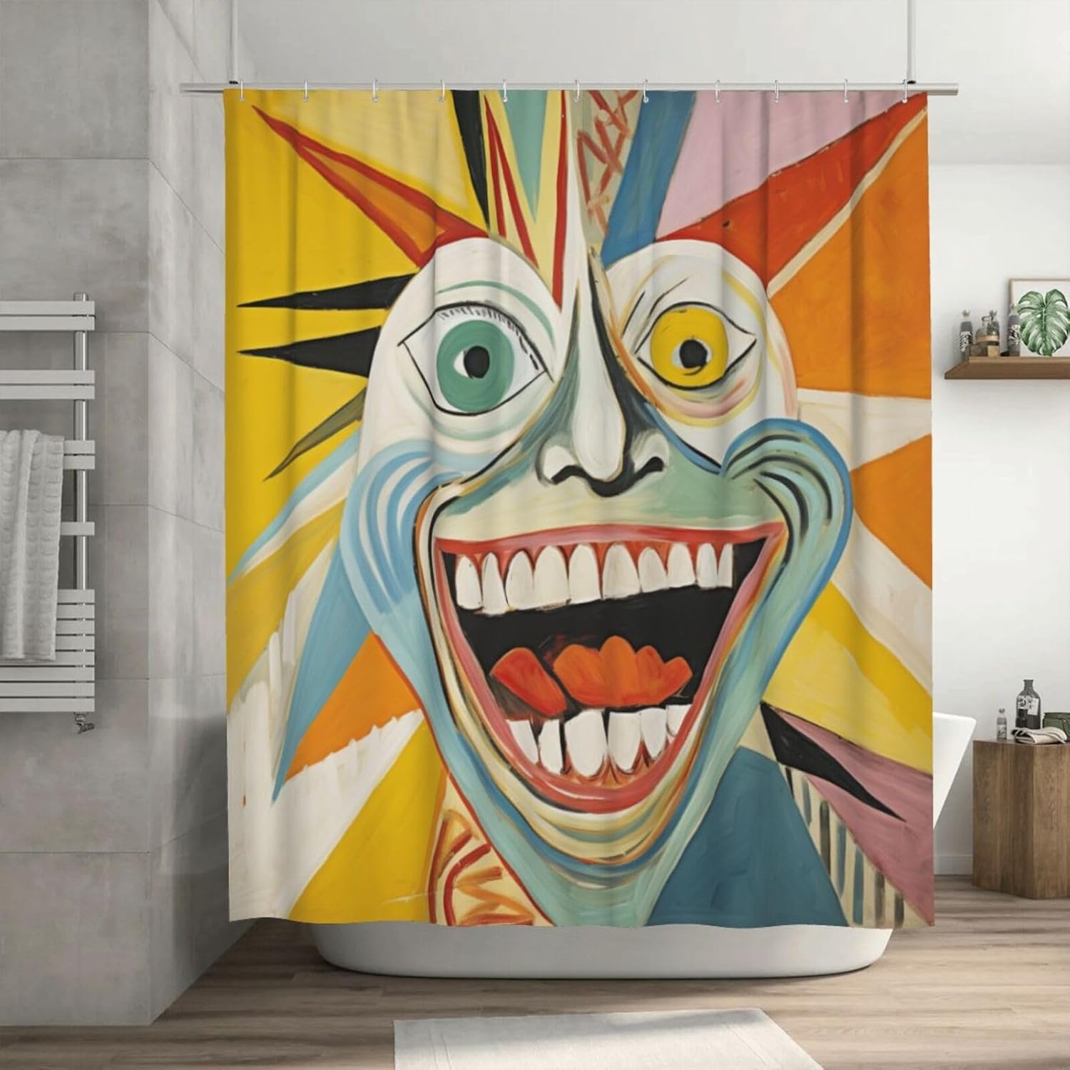 DAOWANGZUO Laughing Girl Shower Curtain Set 1