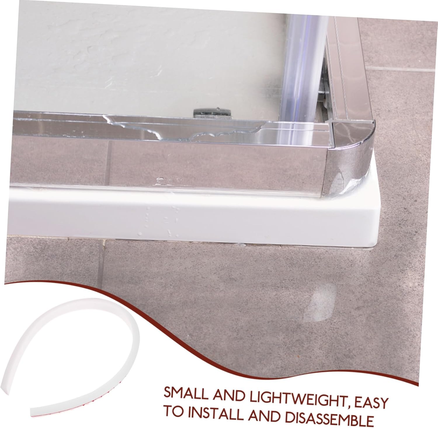 Tofficu Shower Water Stopper 50cm White Bathtub Splash Barrier
