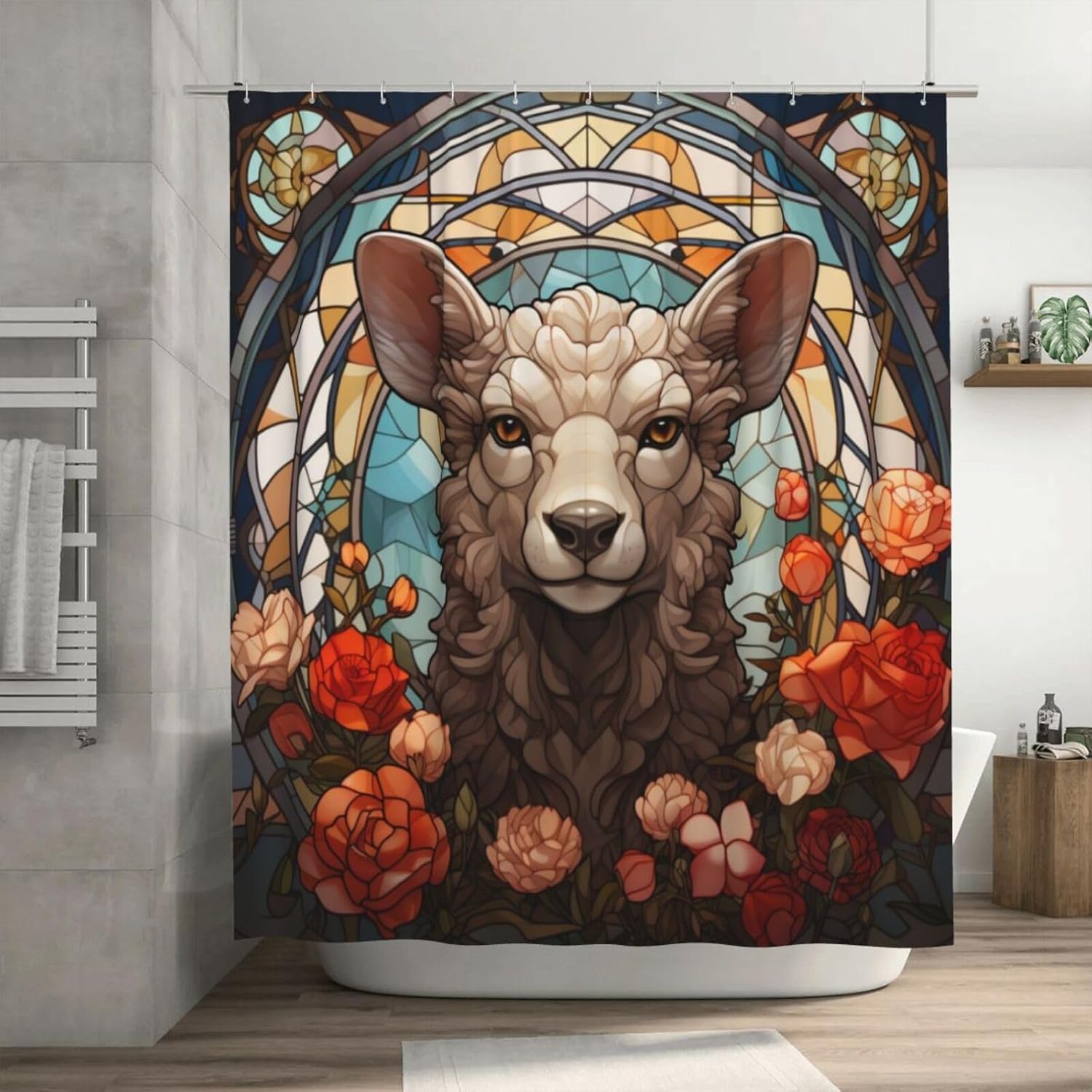 DAOWANGZUO Sheep Shower Curtain Set
