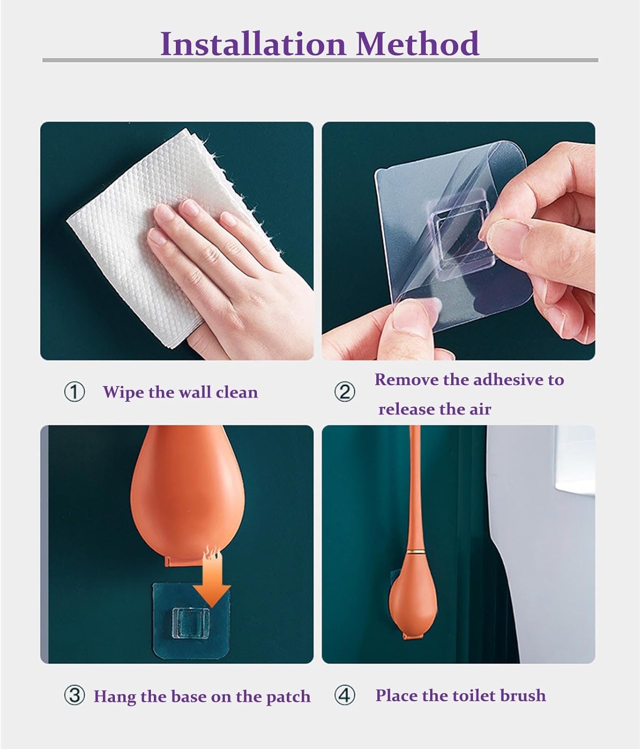 Silicone Toilet Brush and Holder Set Discreet Durable