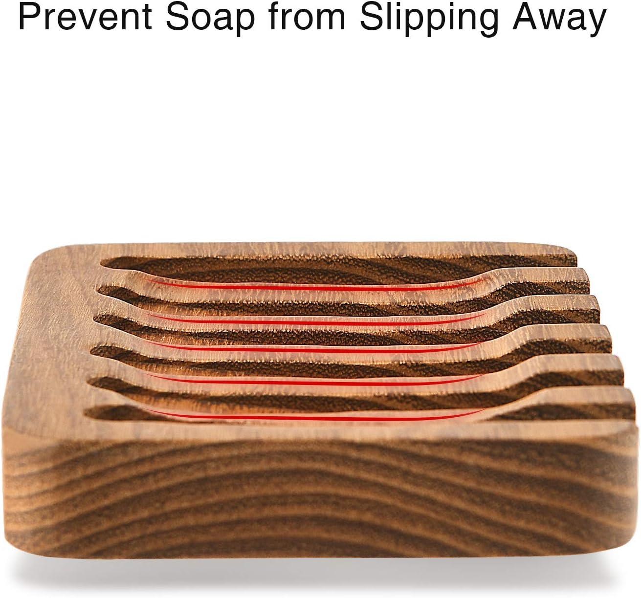 SUBEKYU Wooden Soap Dish with Self Draining Tray 1