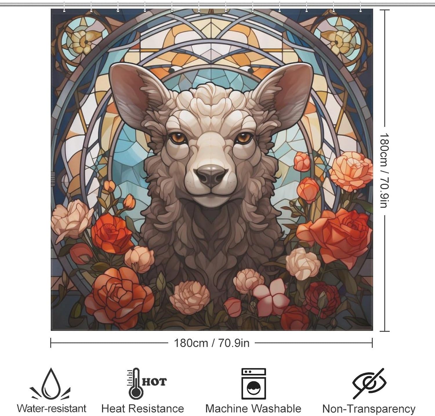 DAOWANGZUO Sheep Shower Curtain Set