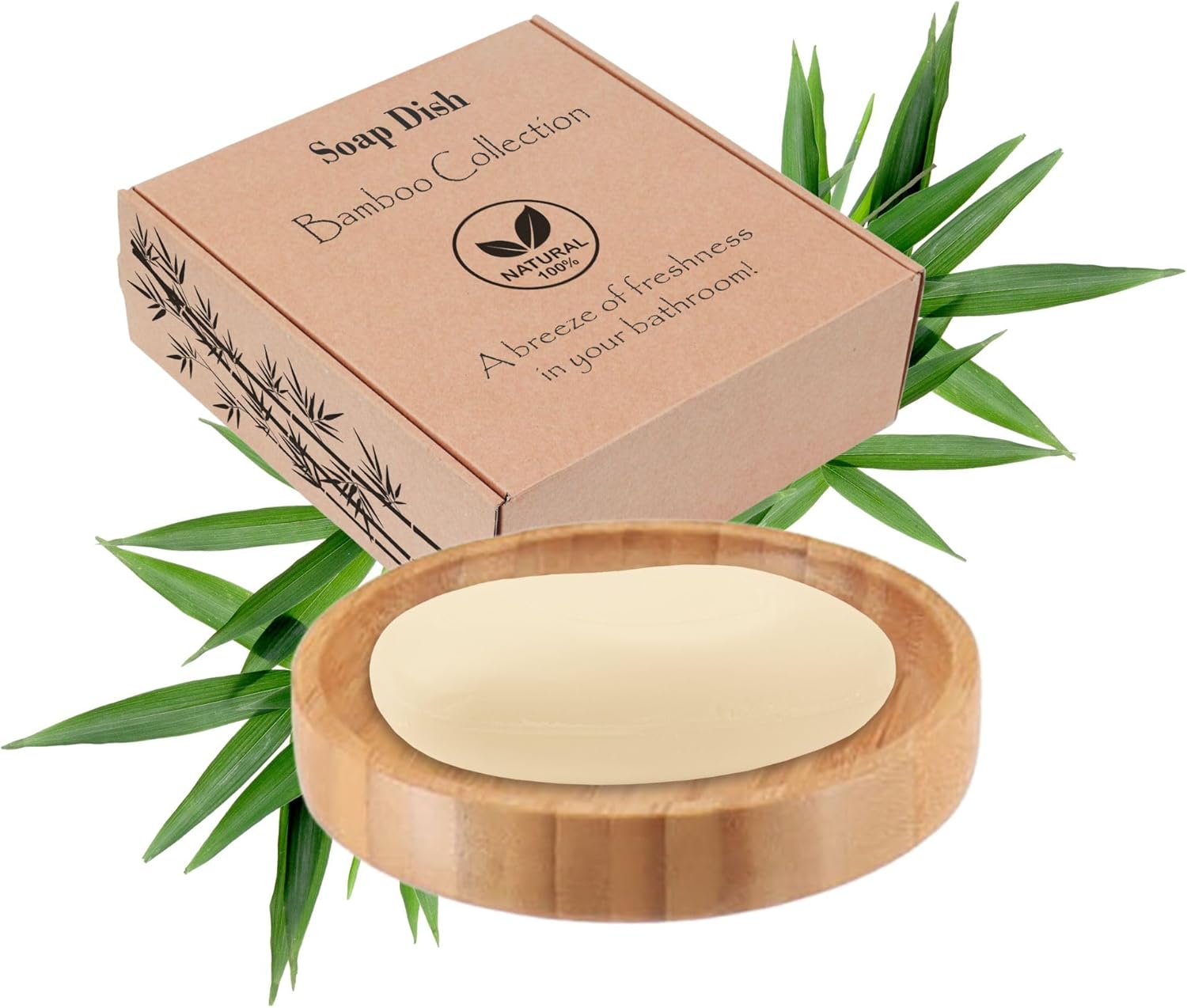 5-Piece Bamboo Bathroom Accessory Set