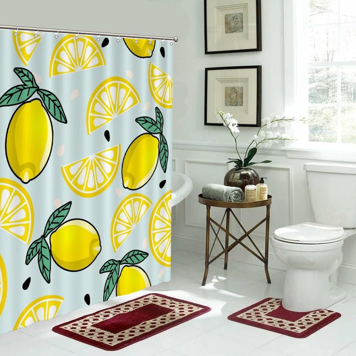 Funny Fruit Shower Curtain Liner Set 71 x 79