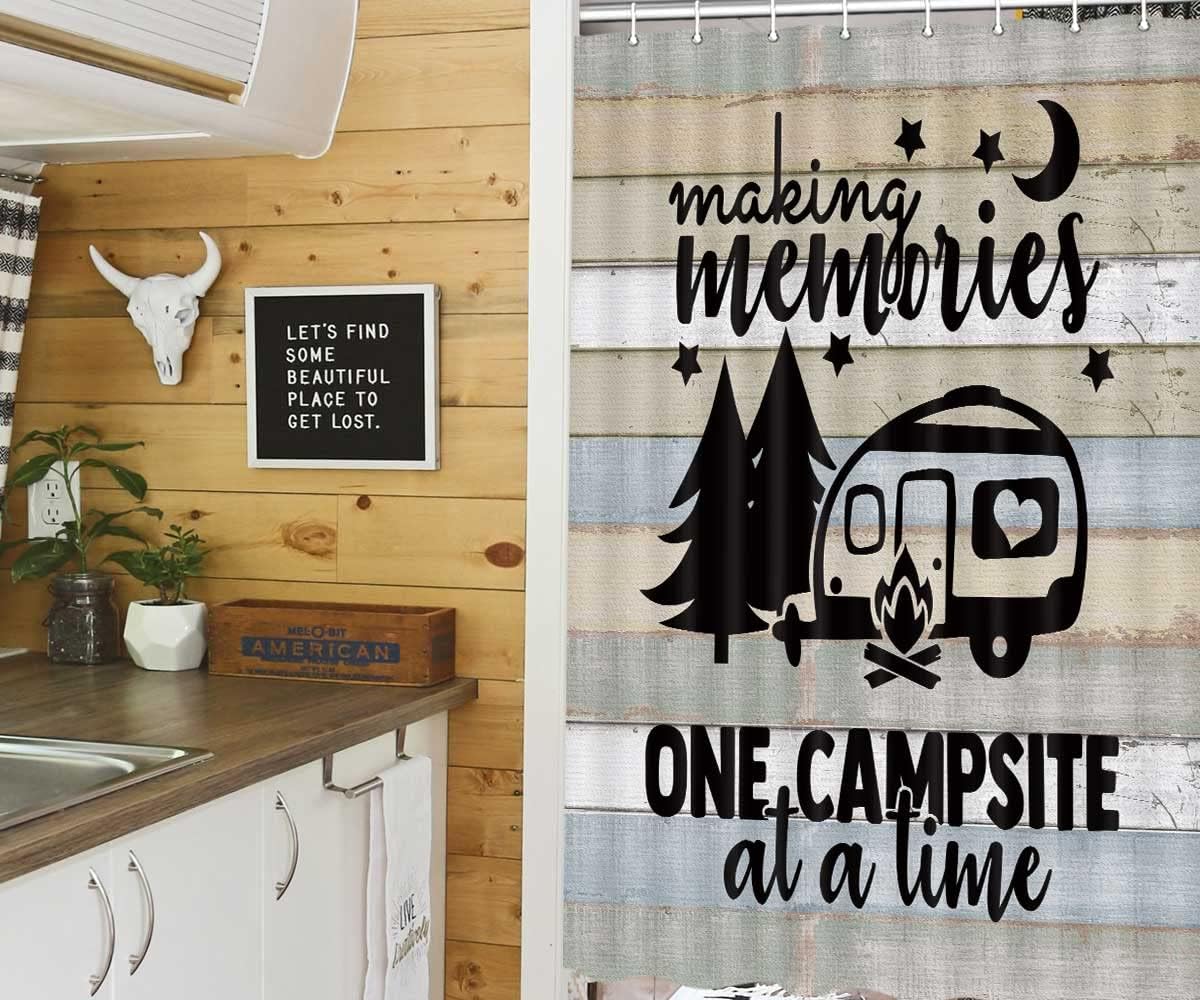 JAWO Camper RV Shower Curtain Set with Hooks