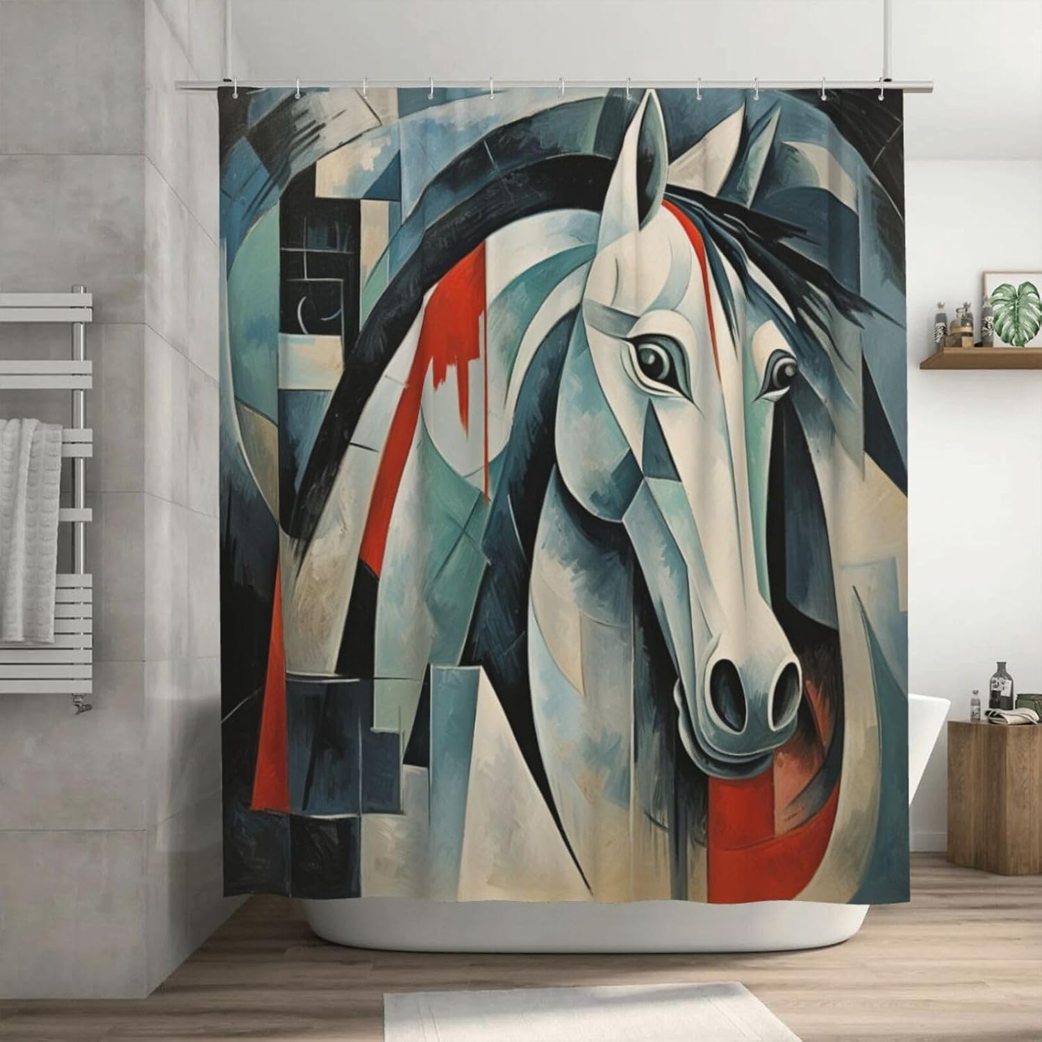 DAOWANGZUO Horse Shower Curtain Set 72x72in