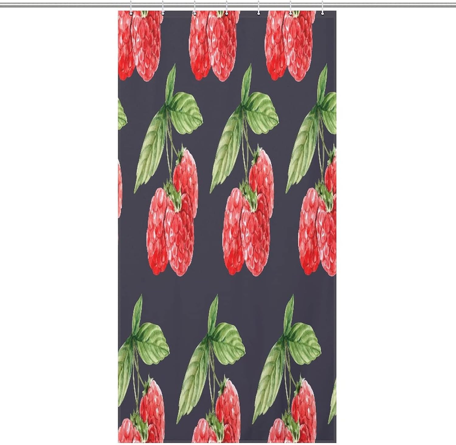 Sweet Natural Food Strawberry Shower Curtain with 12 Hooks