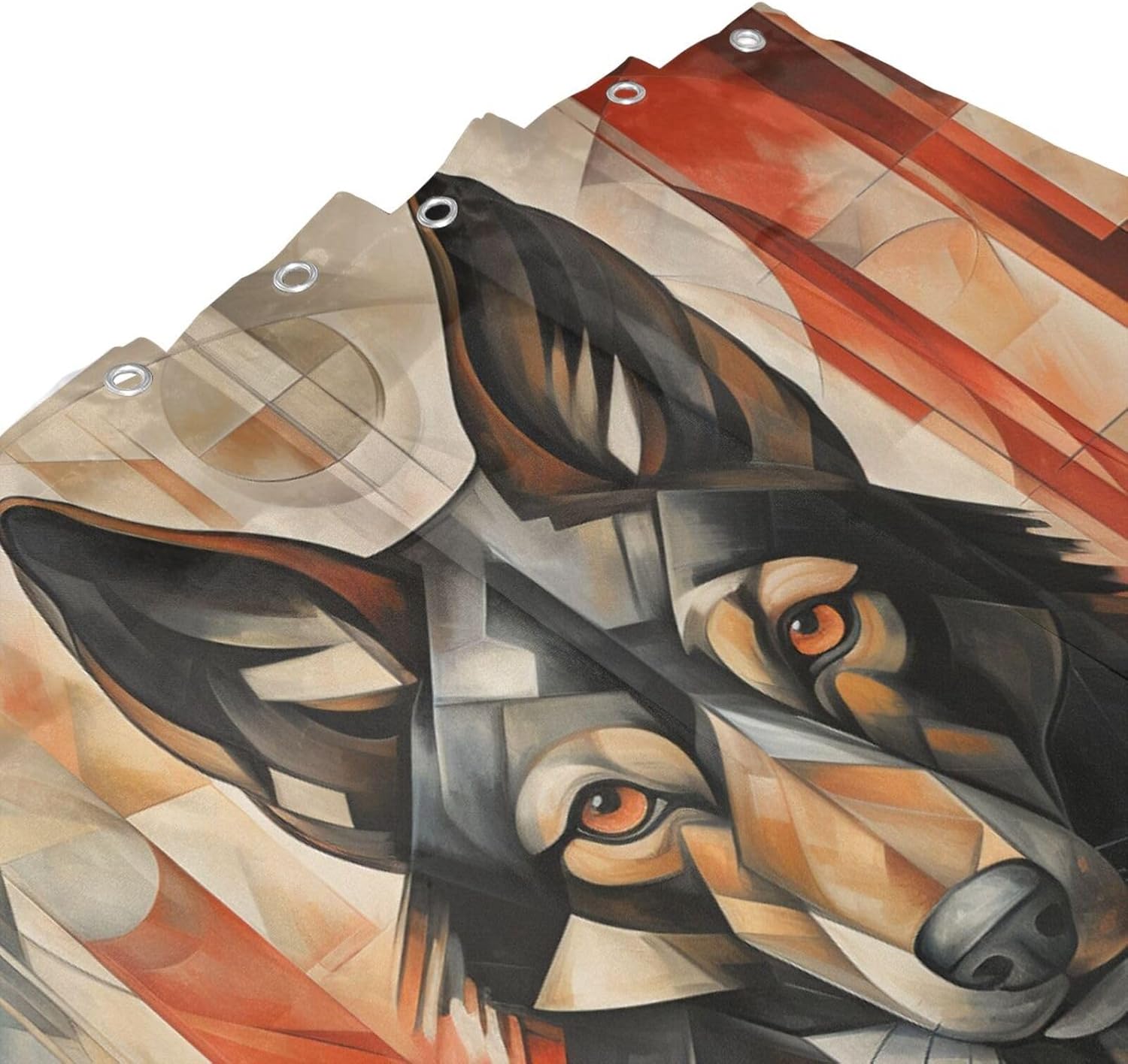 Black Dog Shower Curtain Set with 12 Hooks