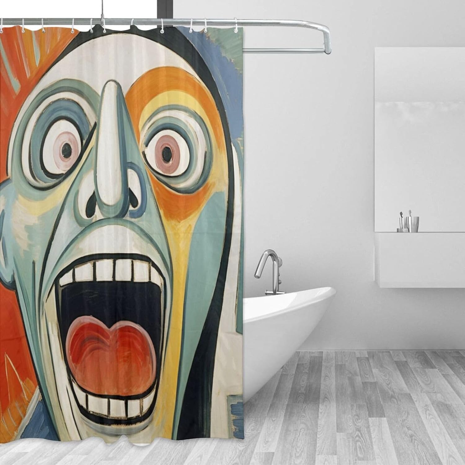 Laughing Boy Shower Curtain Set with 12 Hooks 72x72in