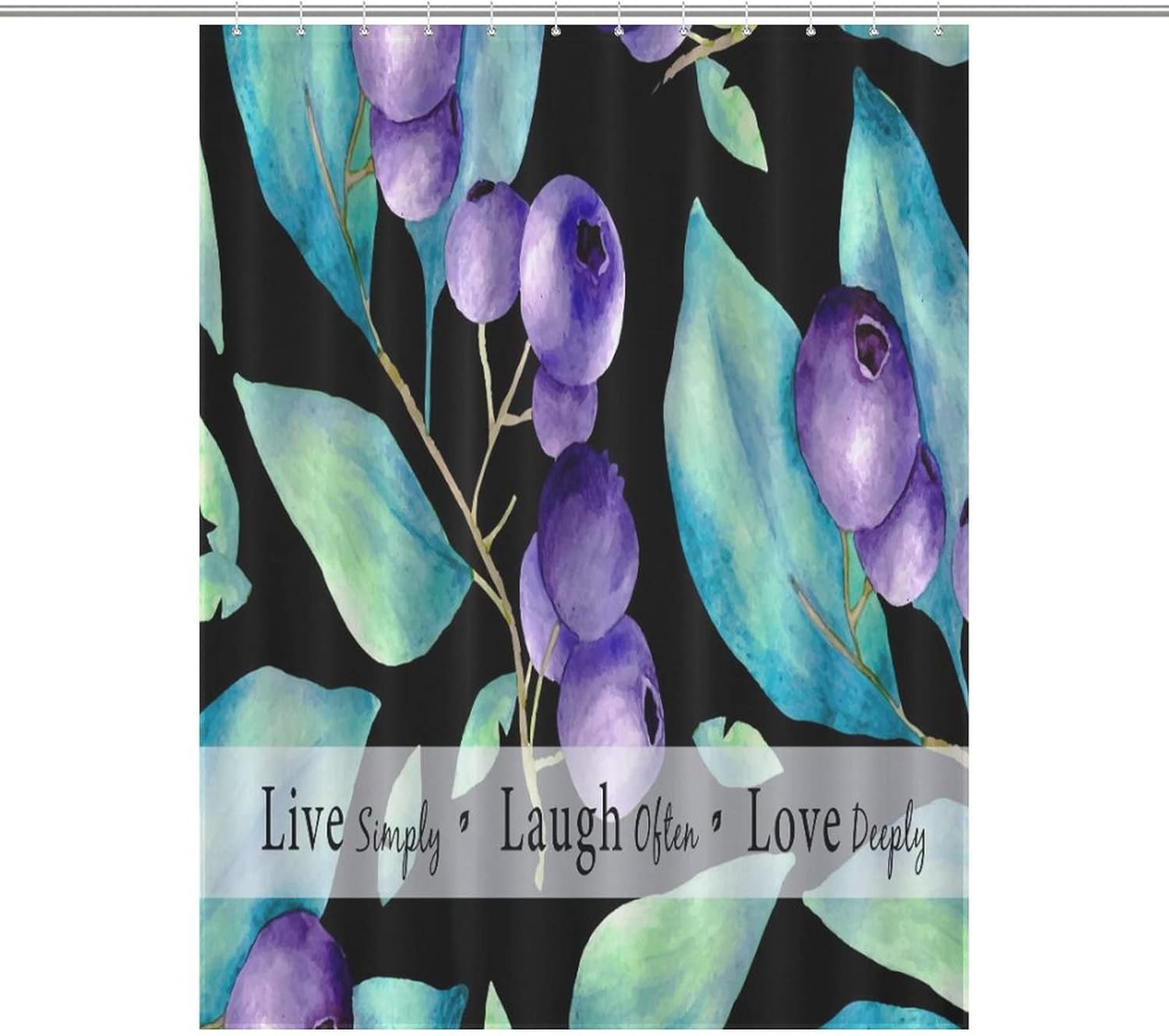 Sweet Natural Food Shower Curtain with 12 Hooks
