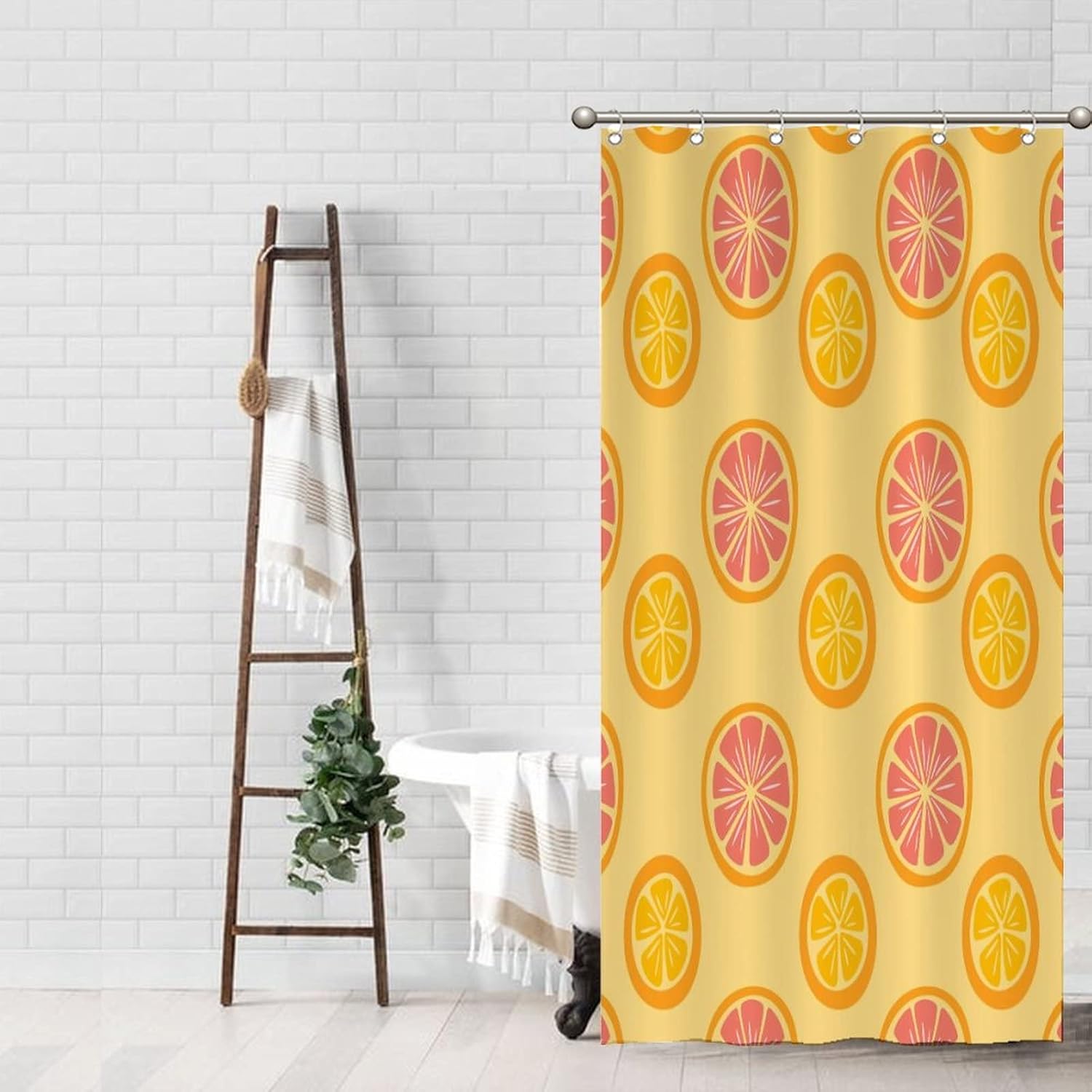 Fresh Fruit Shower Curtain Liner 35x71 Lemon Pattern