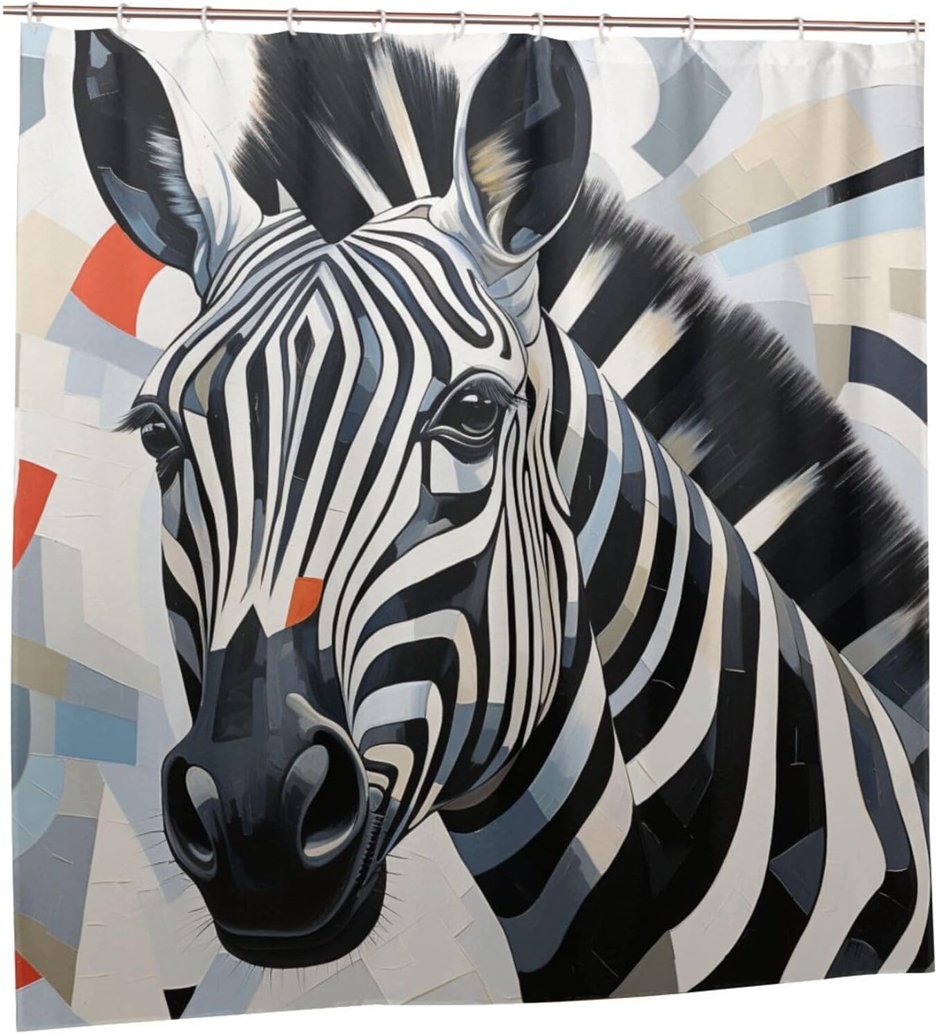 DAOWANGZUO Zebra Shower Curtain Set 72x72in